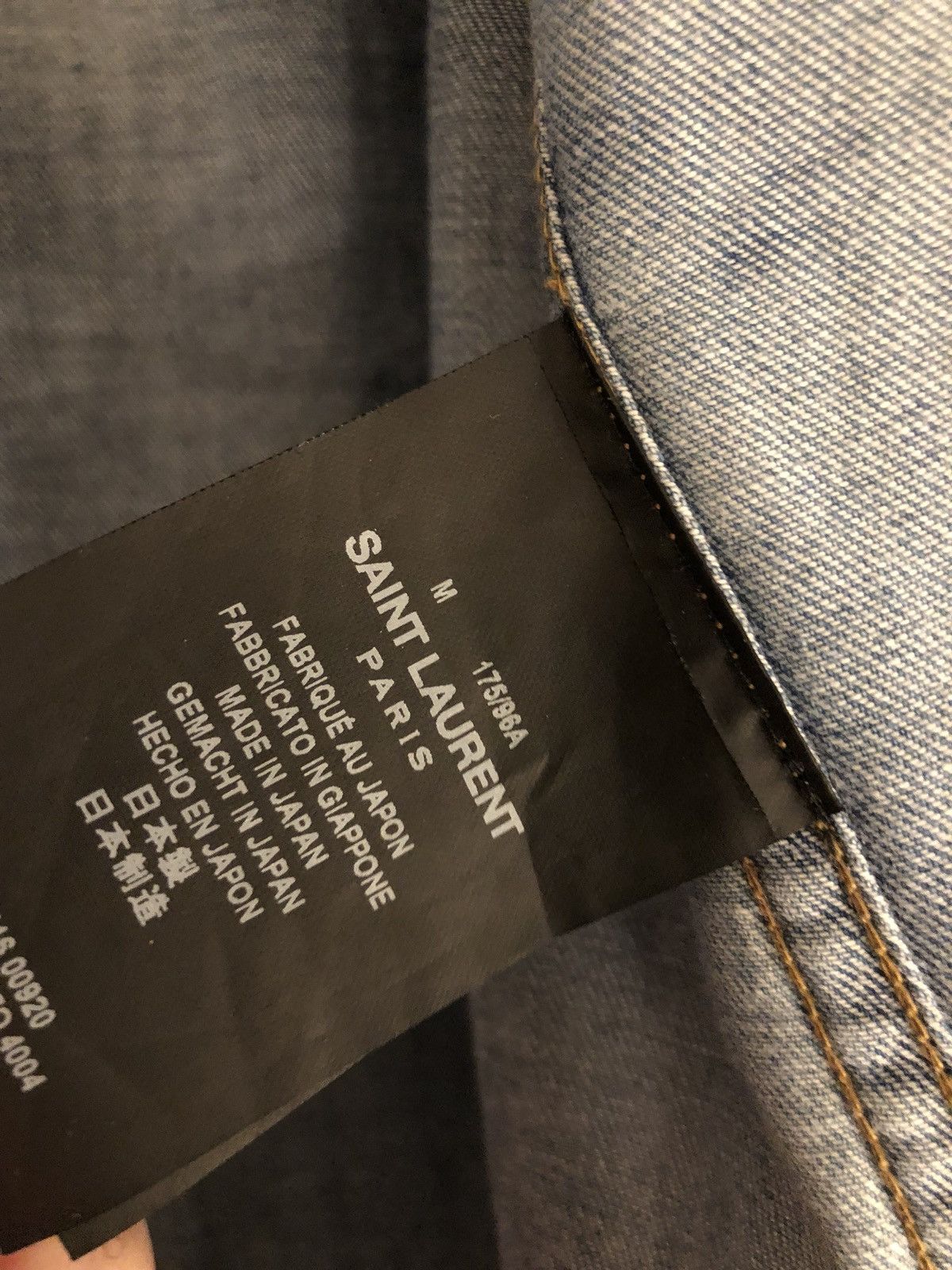 Saint Laurent Paris SS16 Bleached And Destroyed Denim Button Up. Size M Size US M / EU 48-50 / 2 - 5 Thumbnail