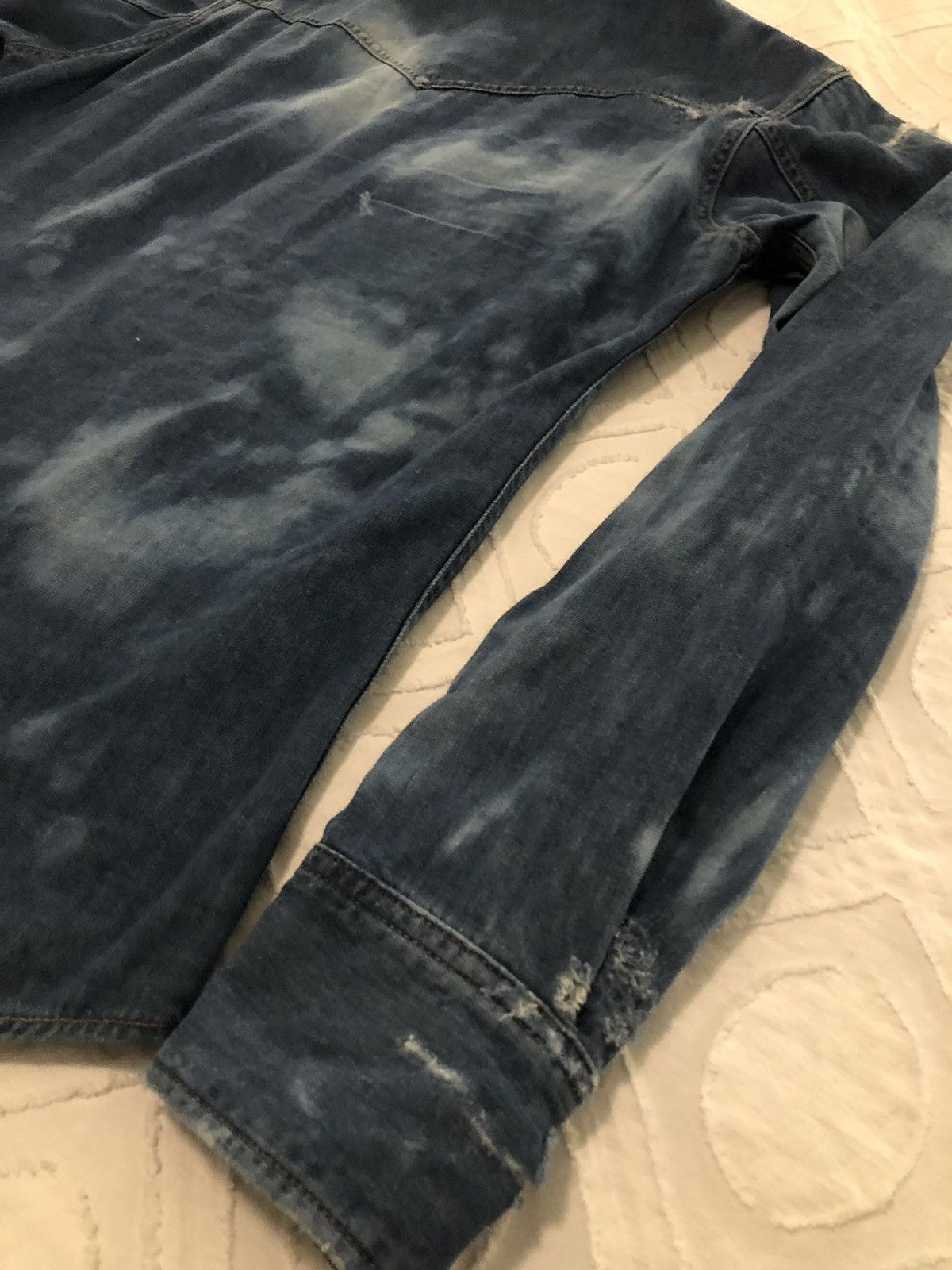 Saint Laurent Paris SS16 Bleached And Destroyed Denim Button Up. Size M Size US M / EU 48-50 / 2 - 13 Thumbnail