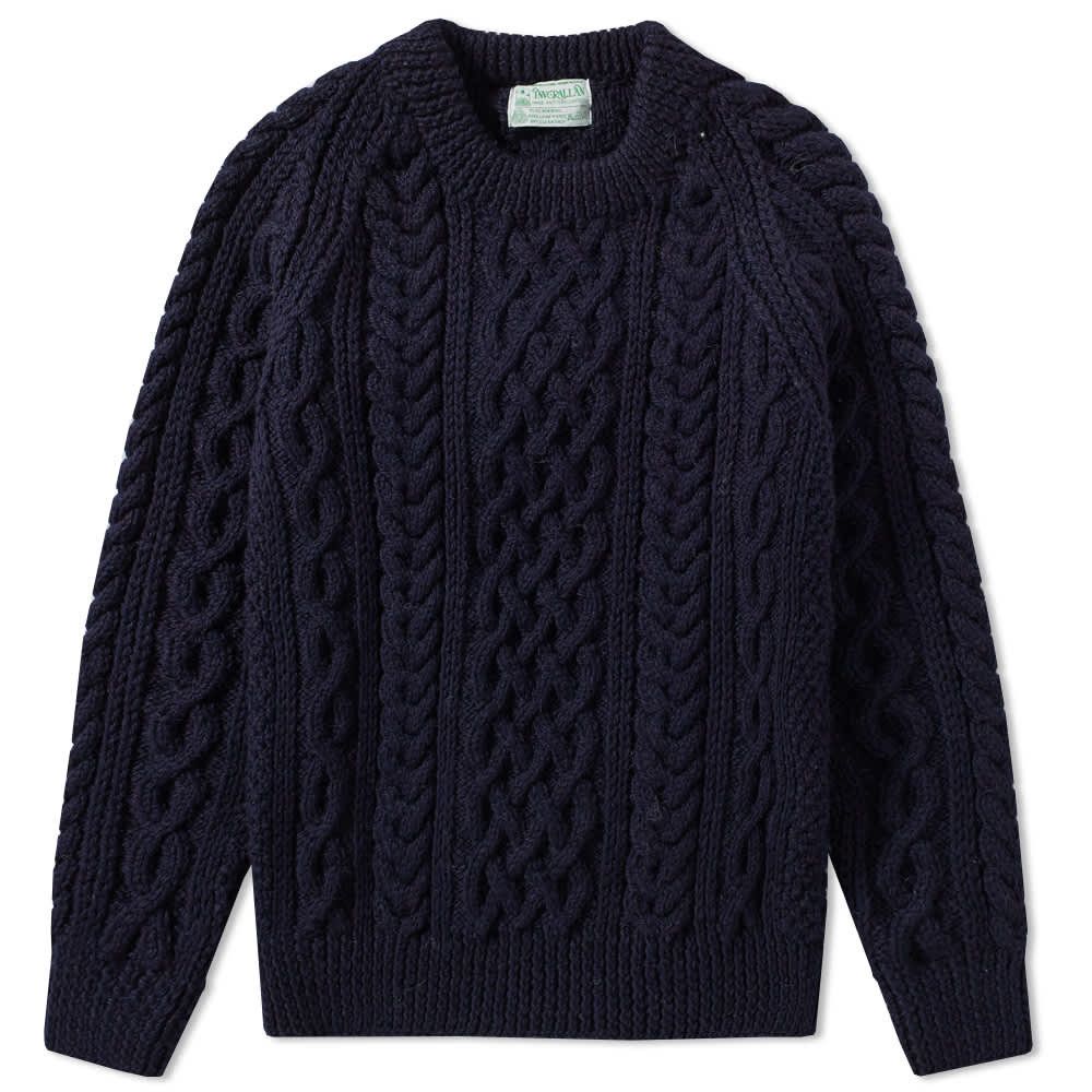 Inverallan HAND KNIT SCOTTISH FISHERMAN CABLE ARAN SWEATER Size US L / EU 52-54 / 3 - 1 Thumbnail