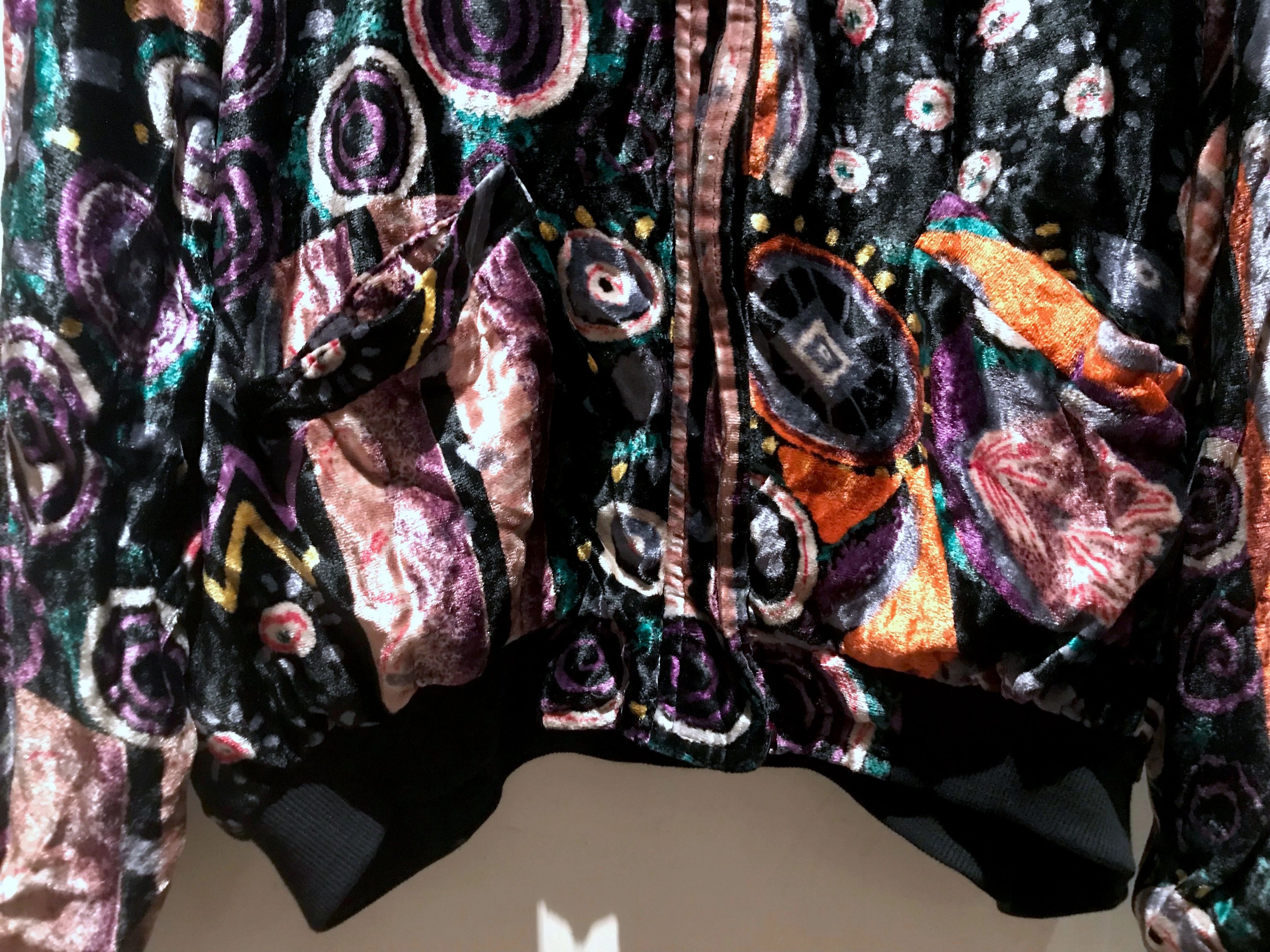 Vintage PSYCHEDELIC PRINTED VELVET MULTICOLOUR SOUVENIR JACKET Size US M / EU 48-50 / 2 - 11 Thumbnail