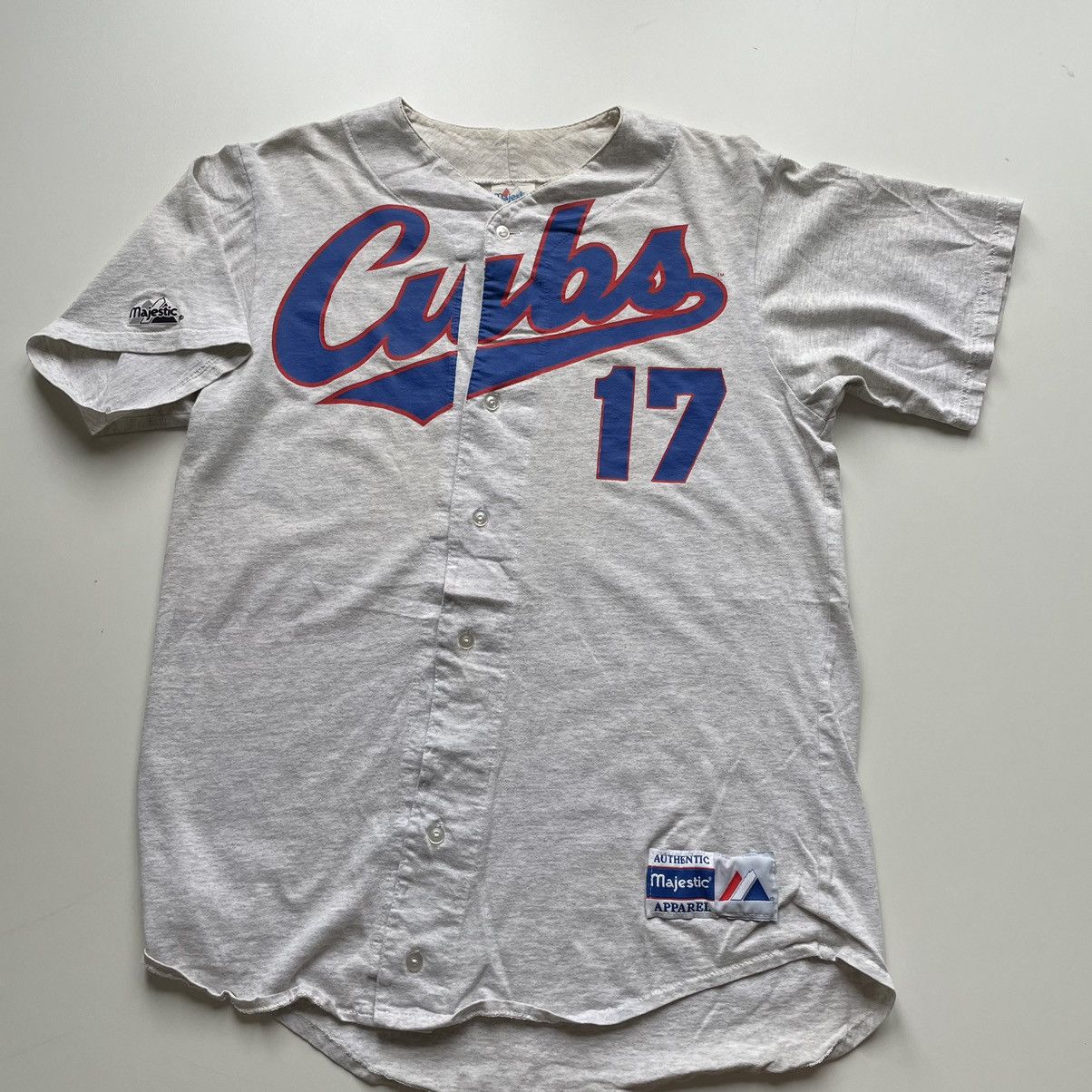 Vintage Chicago Cubs MLB Baseball Jersey Grey Large