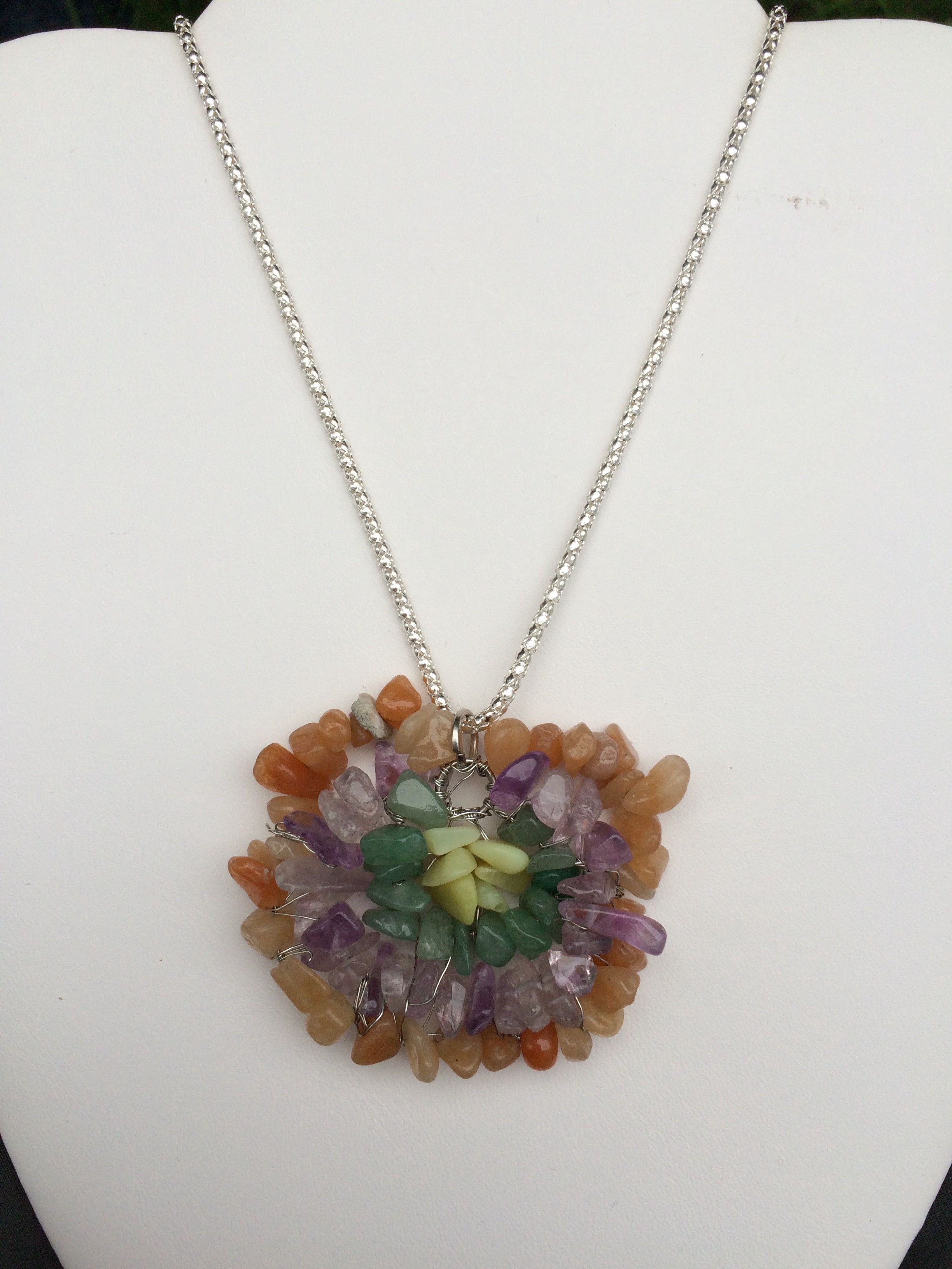 Handmade Mix Gems Chain Necklace Size ONE SIZE - 1 Thumbnail