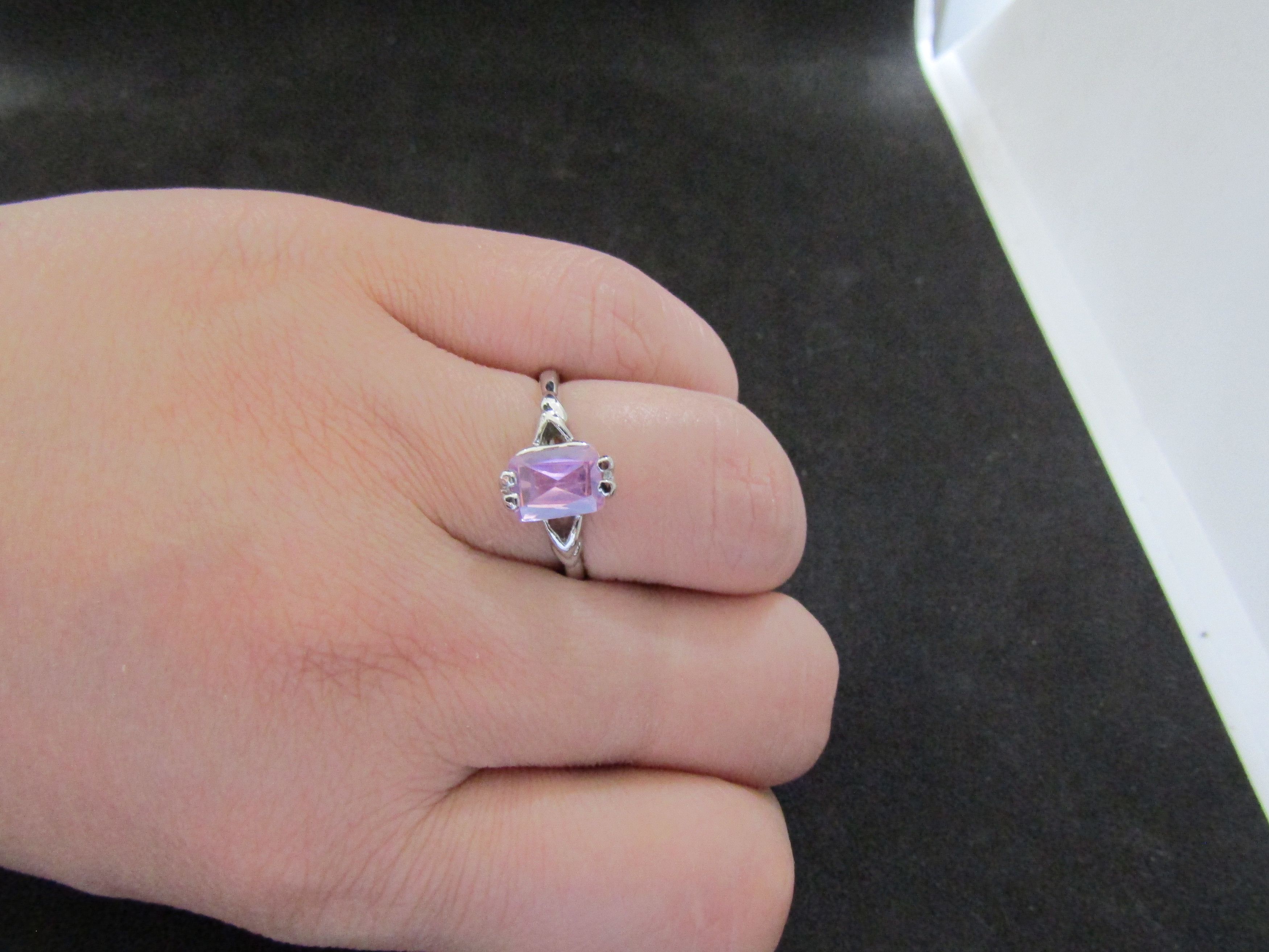 Jewelry Pink CZ Ring - Size 6.25 Size ONE SIZE - 3 Thumbnail