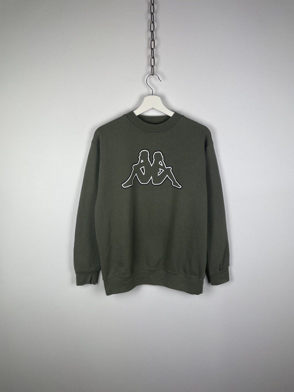 Kappa Kappa Crewneck Green Sweatshirt Pullover Big Center Logo S Size US S / EU 44-46 / 1 - 1 Thumbnail