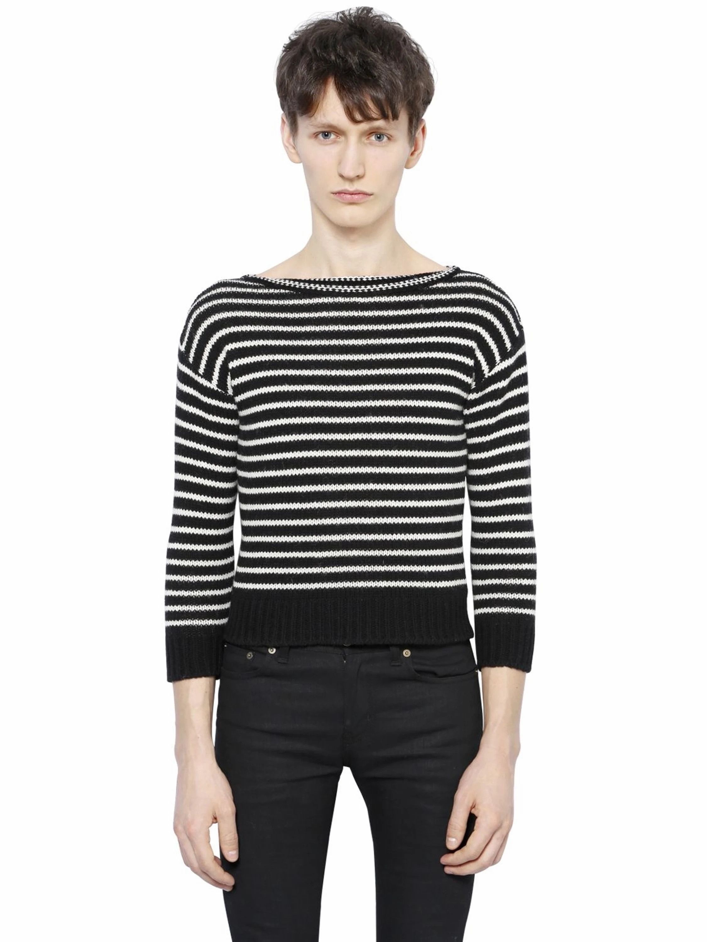 Hedi Slimane × Saint Laurent Paris NEW AW15 PARIS SESSIONS FRENCH BRETON STRIPED WOOL SWEATER Size US L / EU 52-54 / 3 - 2 Thumbnail