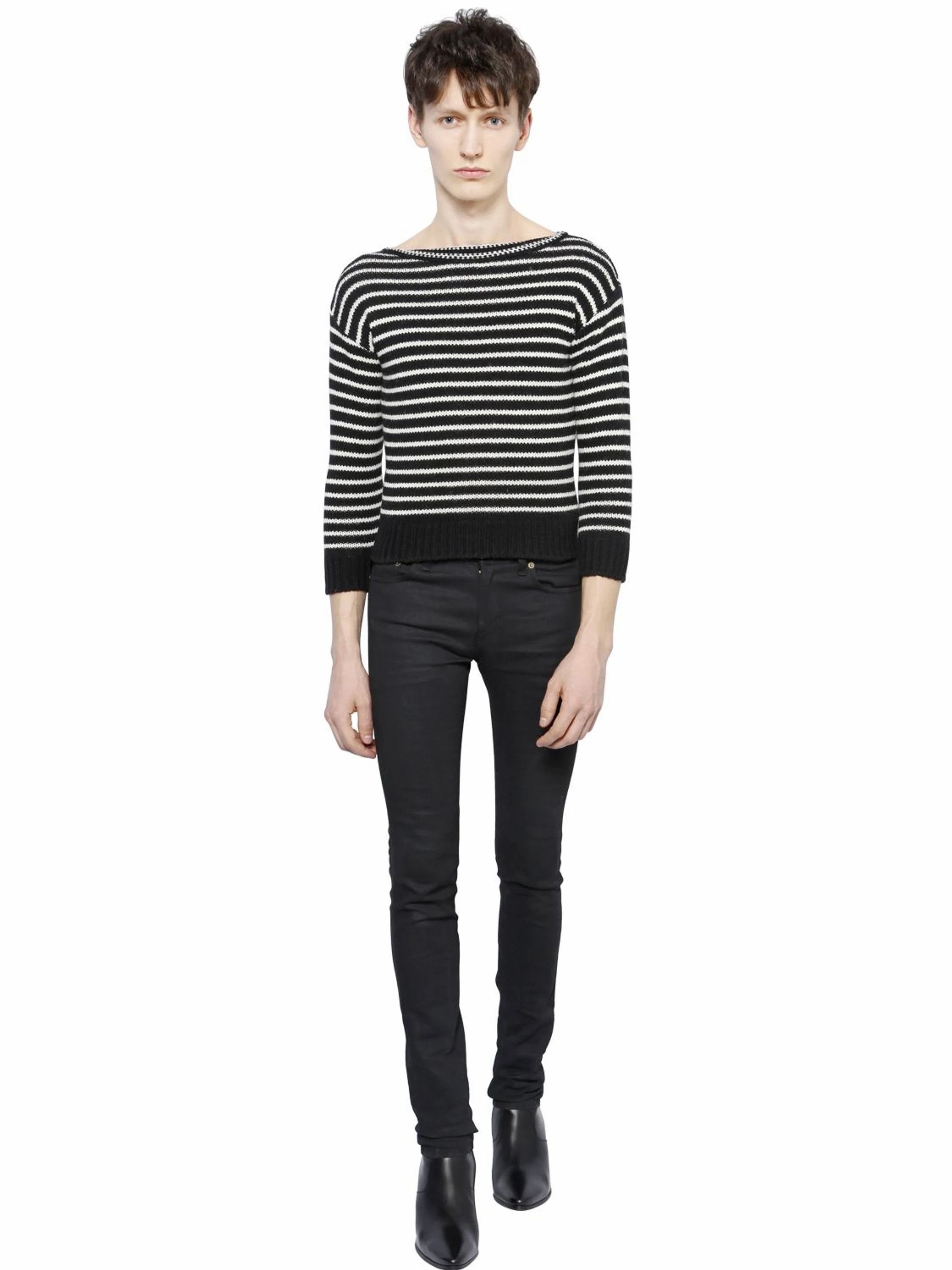 Hedi Slimane × Saint Laurent Paris NEW AW15 PARIS SESSIONS FRENCH BRETON STRIPED WOOL SWEATER Size US L / EU 52-54 / 3 - 3 Thumbnail