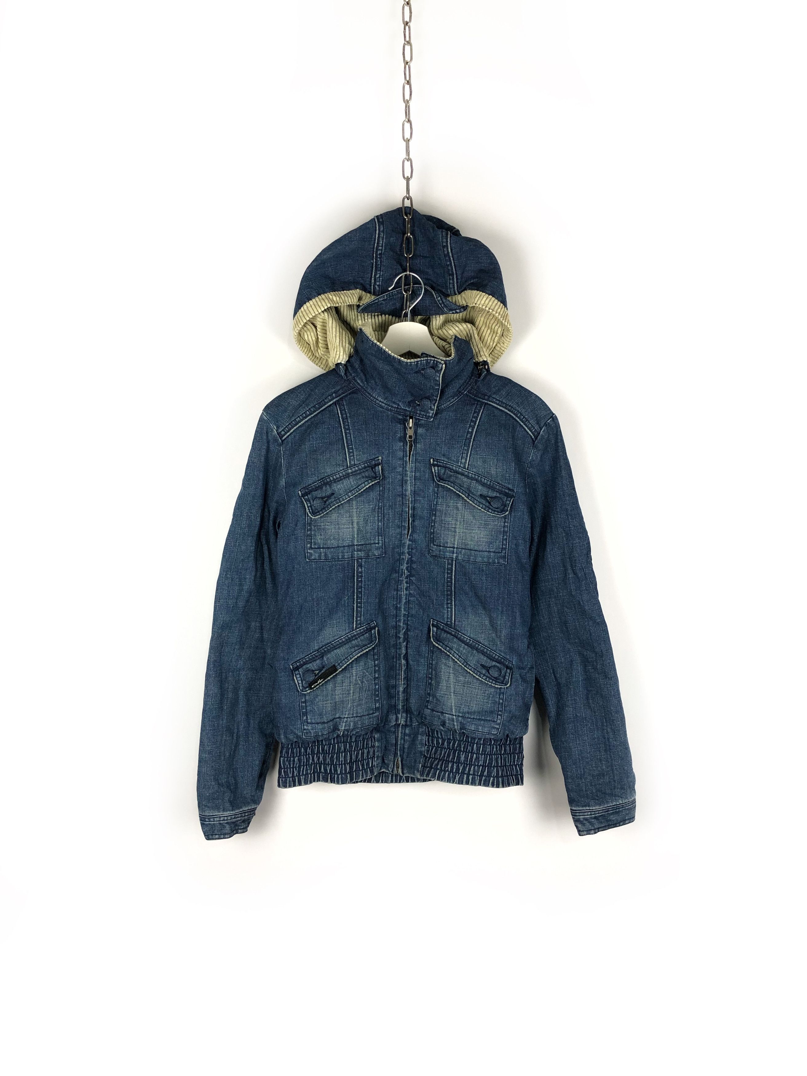 Oakley Vintage OAKLEY Denim Jacket Zip Hooded size S Blue Size US S / EU 44-46 / 1 - 1 Thumbnail