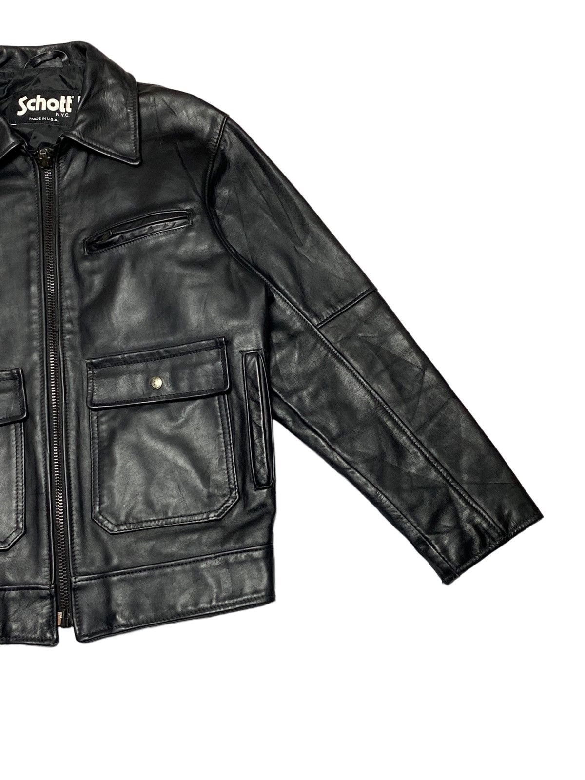 Genuine Leather Vintage Schott N.Y.C Leather Police Jacket Size US M / EU 48-50 / 2 - 13 Thumbnail