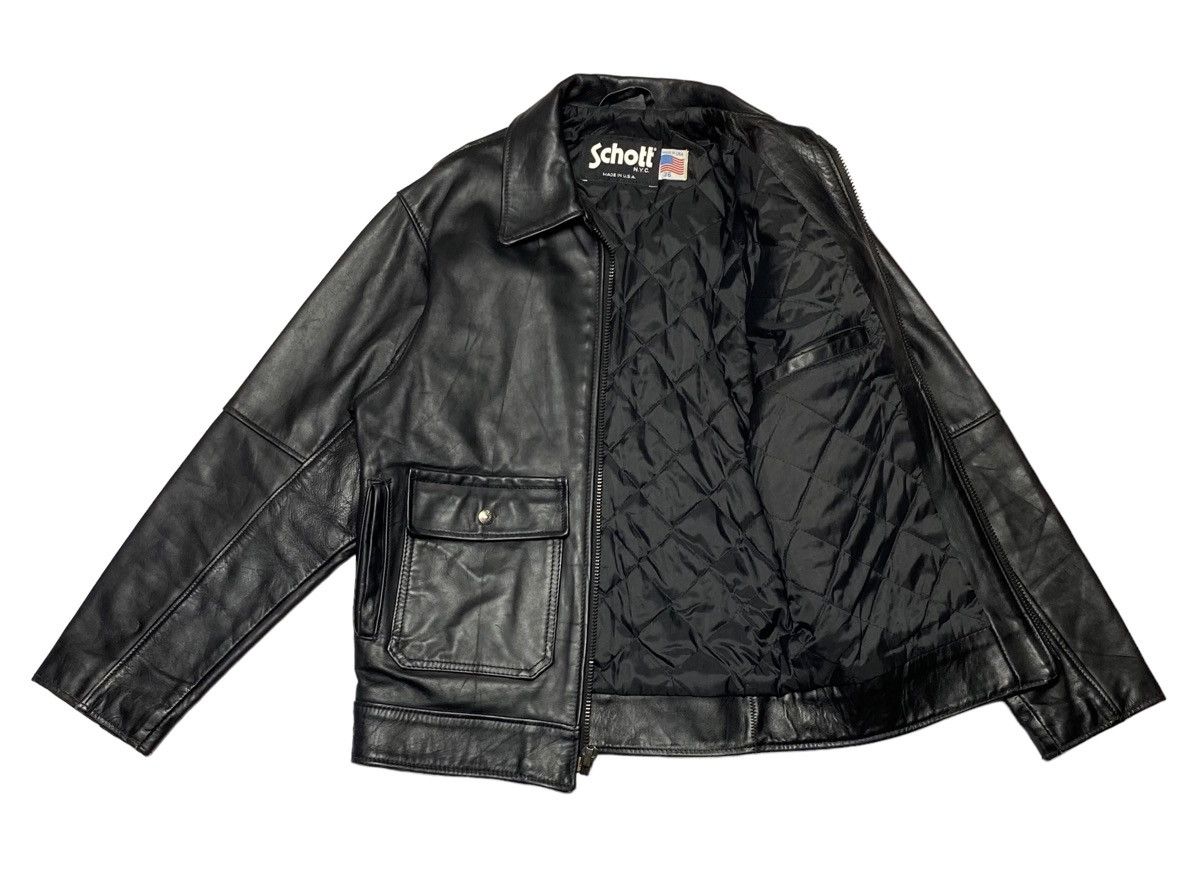 Genuine Leather Vintage Schott N.Y.C Leather Police Jacket Size US M / EU 48-50 / 2 - 24 Thumbnail
