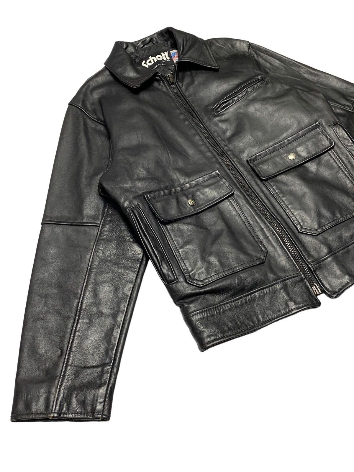 Genuine Leather Vintage Schott N.Y.C Leather Police Jacket Size US M / EU 48-50 / 2 - 21 Thumbnail