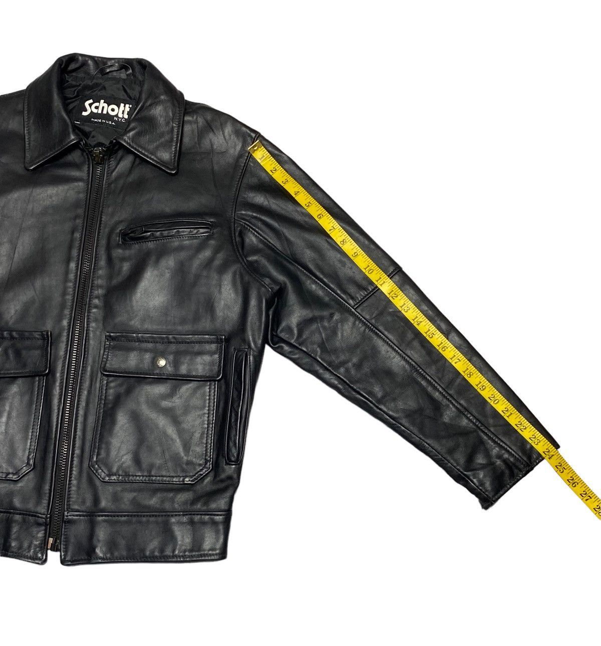 Genuine Leather Vintage Schott N.Y.C Leather Police Jacket Size US M / EU 48-50 / 2 - 8 Thumbnail