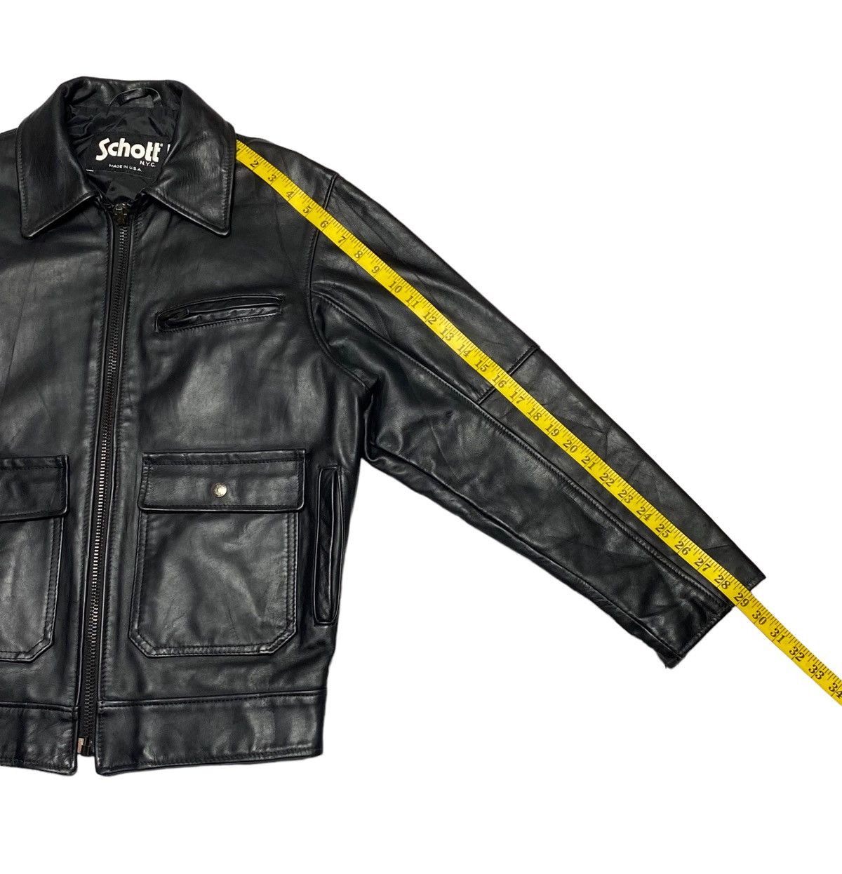 Genuine Leather Vintage Schott N.Y.C Leather Police Jacket Size US M / EU 48-50 / 2 - 9 Thumbnail