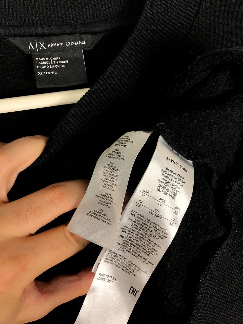 Armani ARMANI EXCHANGE BASIC BLANC SWEATSHIRT CREWNECK BLACK Size XL / US 12-14 / IT 48-50 - 7 Thumbnail