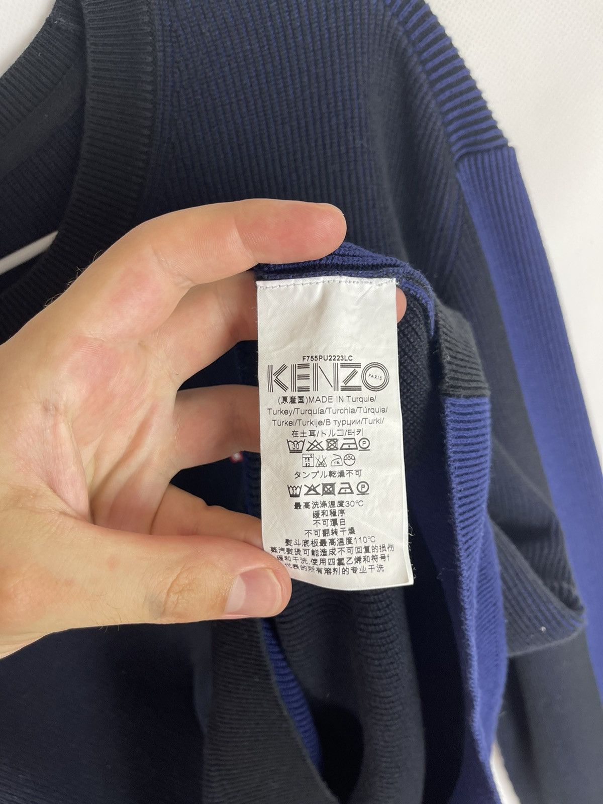 Kenzo Kenzo big logo knitted double colour sweater sweatshirt Size US L / EU 52-54 / 3 - 8 Thumbnail
