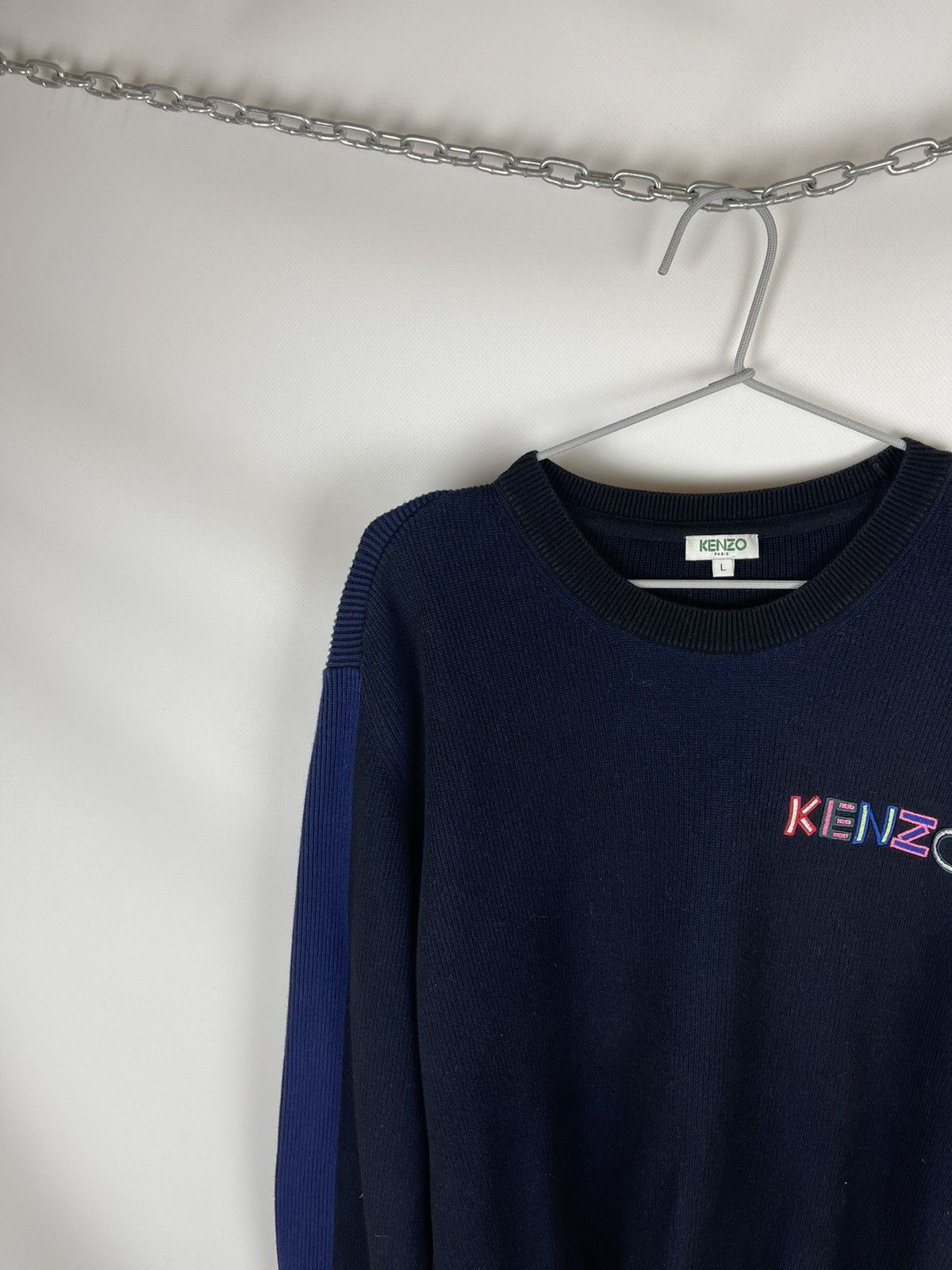 Kenzo Kenzo big logo knitted double colour sweater sweatshirt Size US L / EU 52-54 / 3 - 2 Thumbnail