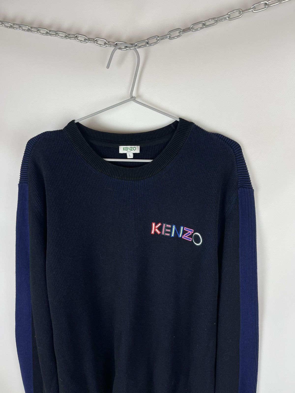 Kenzo Kenzo big logo knitted double colour sweater sweatshirt Size US L / EU 52-54 / 3 - 5 Thumbnail