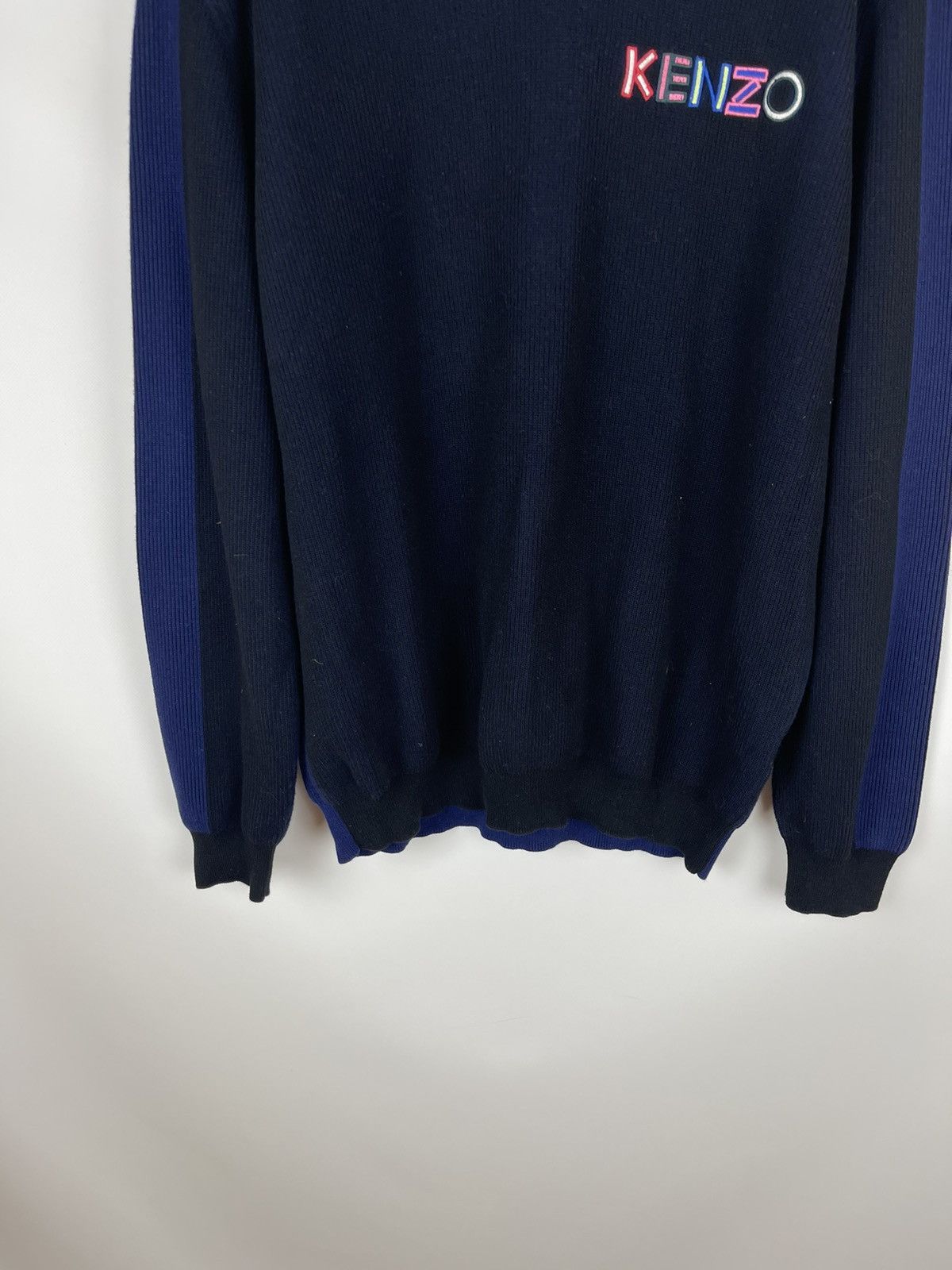Kenzo Kenzo big logo knitted double colour sweater sweatshirt Size US L / EU 52-54 / 3 - 4 Thumbnail