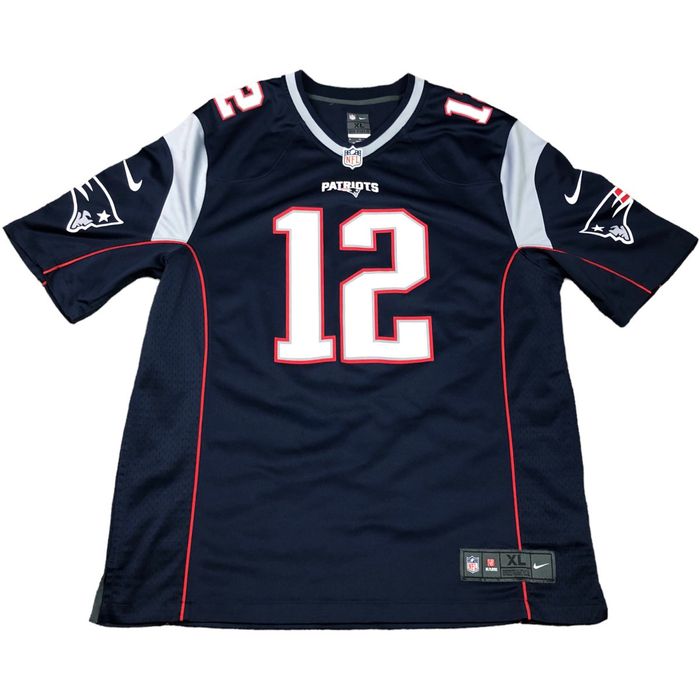 NIKE ON FIELD JERSEY - NFL #12 TOM BRADY NEW ENGLAND PATRIOTS - YOUTH SIZE  XL