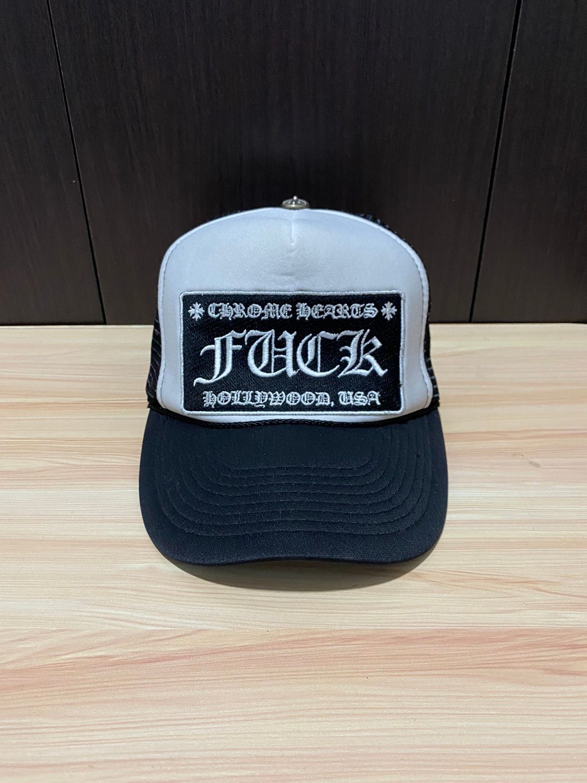 Pre-owned Chrome Hearts Vintage  Fuck Trucker Cap By Otto In Black