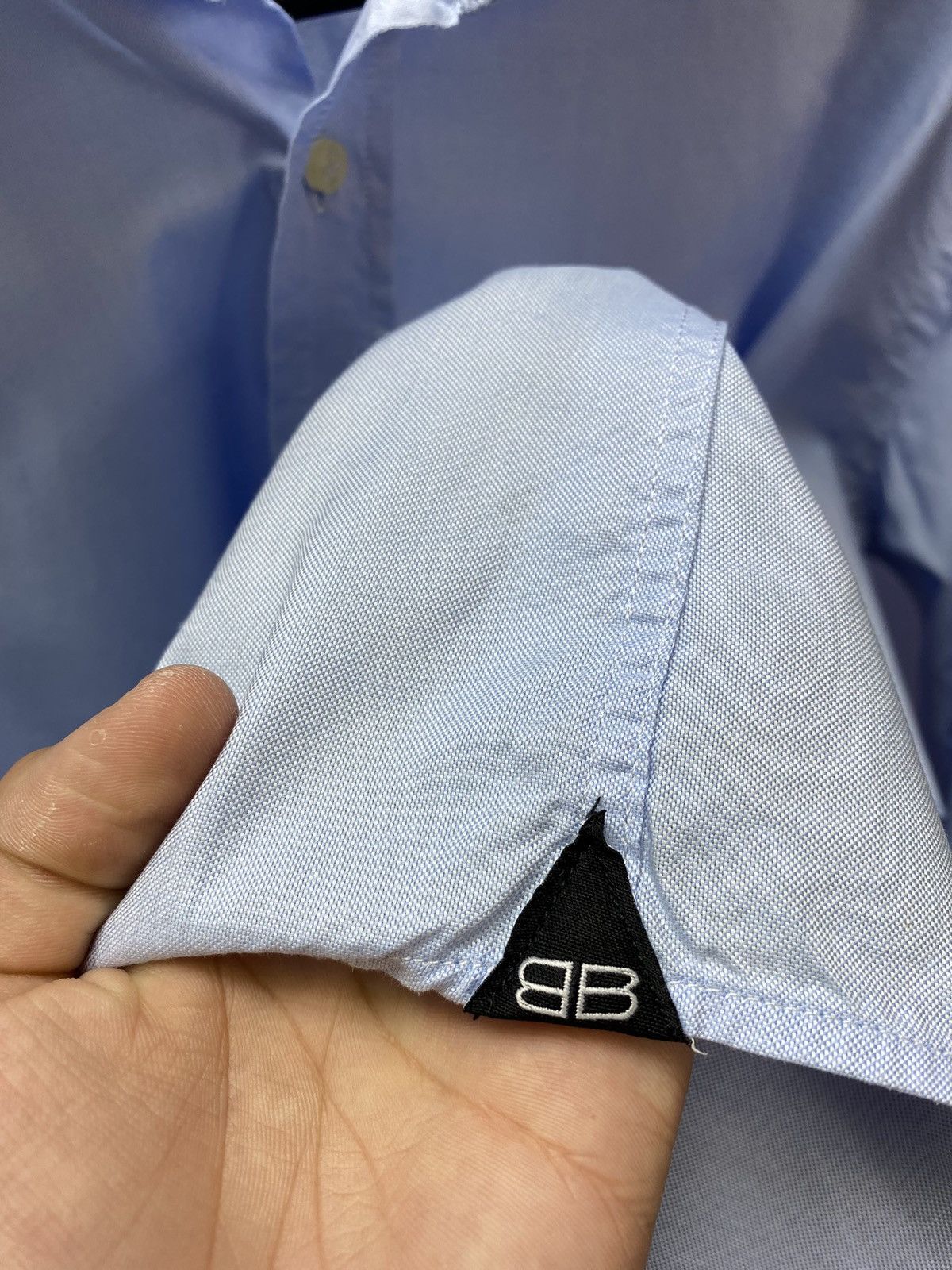 Balenciaga Balenciaga Button Up Blue Shirt Size 44 17 1/2 Size US XL / EU 56 / 4 - 11 Thumbnail