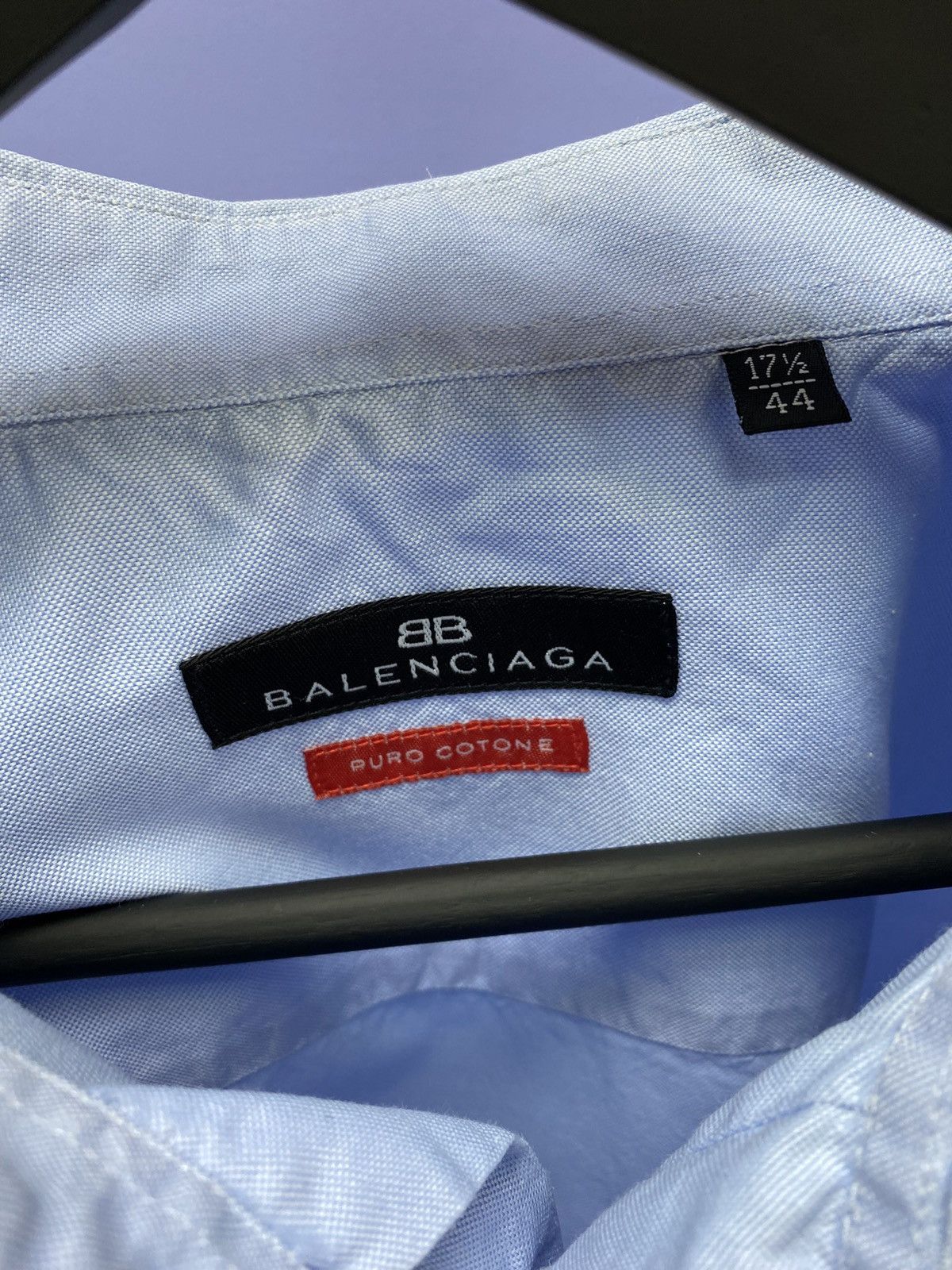 Balenciaga Balenciaga Button Up Blue Shirt Size 44 17 1/2 Size US XL / EU 56 / 4 - 9 Thumbnail