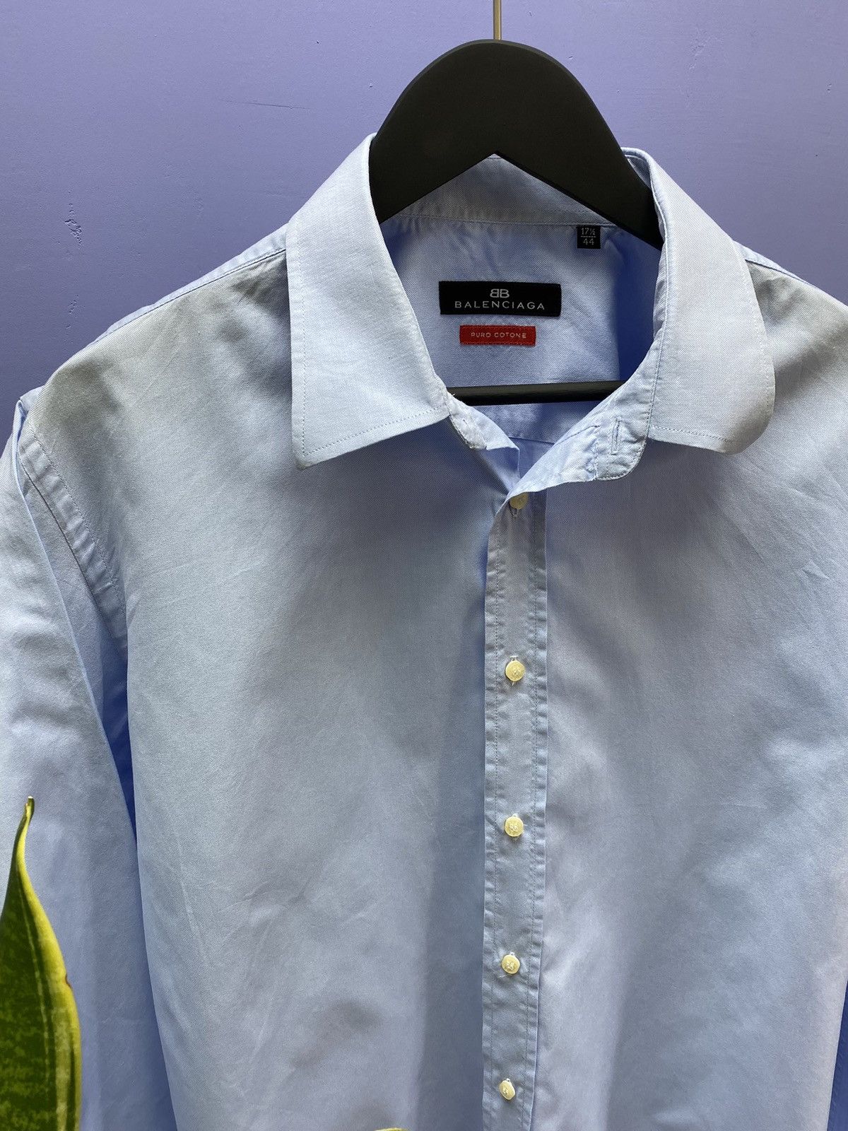 Balenciaga Balenciaga Button Up Blue Shirt Size 44 17 1/2 Size US XL / EU 56 / 4 - 7 Thumbnail