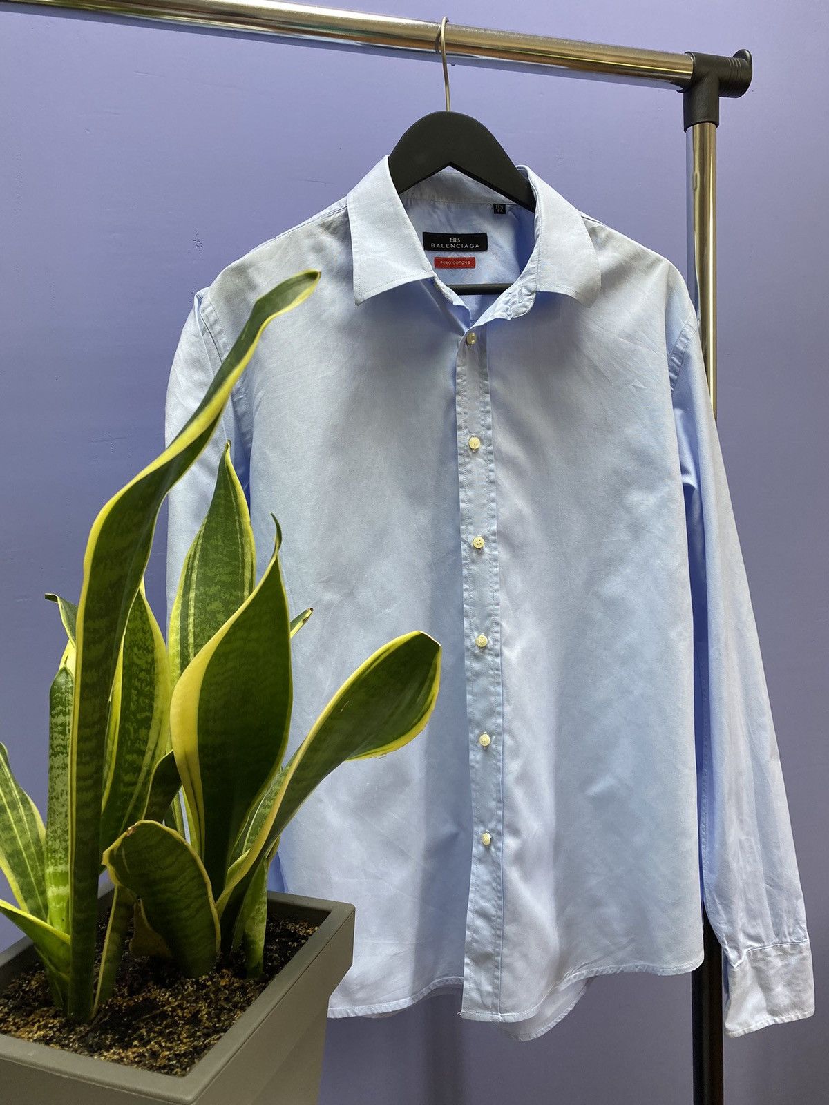 Balenciaga Balenciaga Button Up Blue Shirt Size 44 17 1/2 Size US XL / EU 56 / 4 - 3 Thumbnail