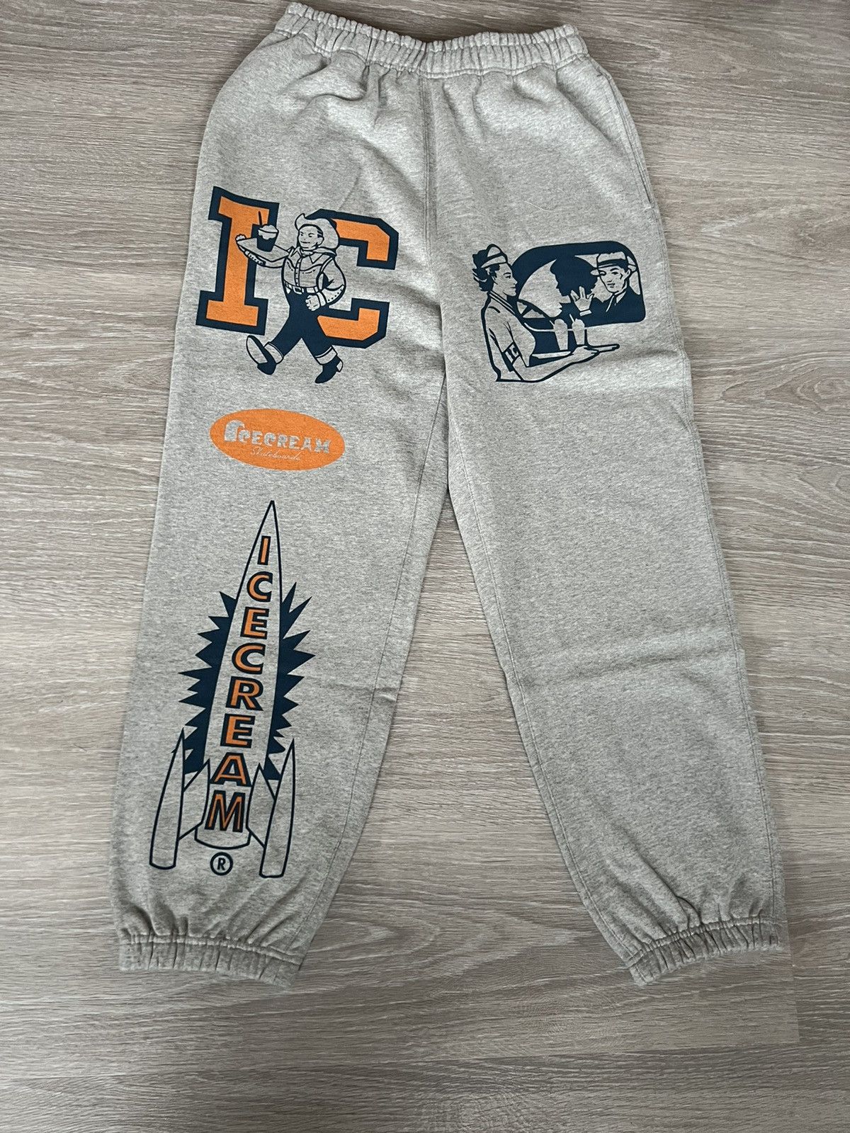image of Icecream X Billionaire Boys Club Sweat Joggers Grey Patched, Men's (Size 32)