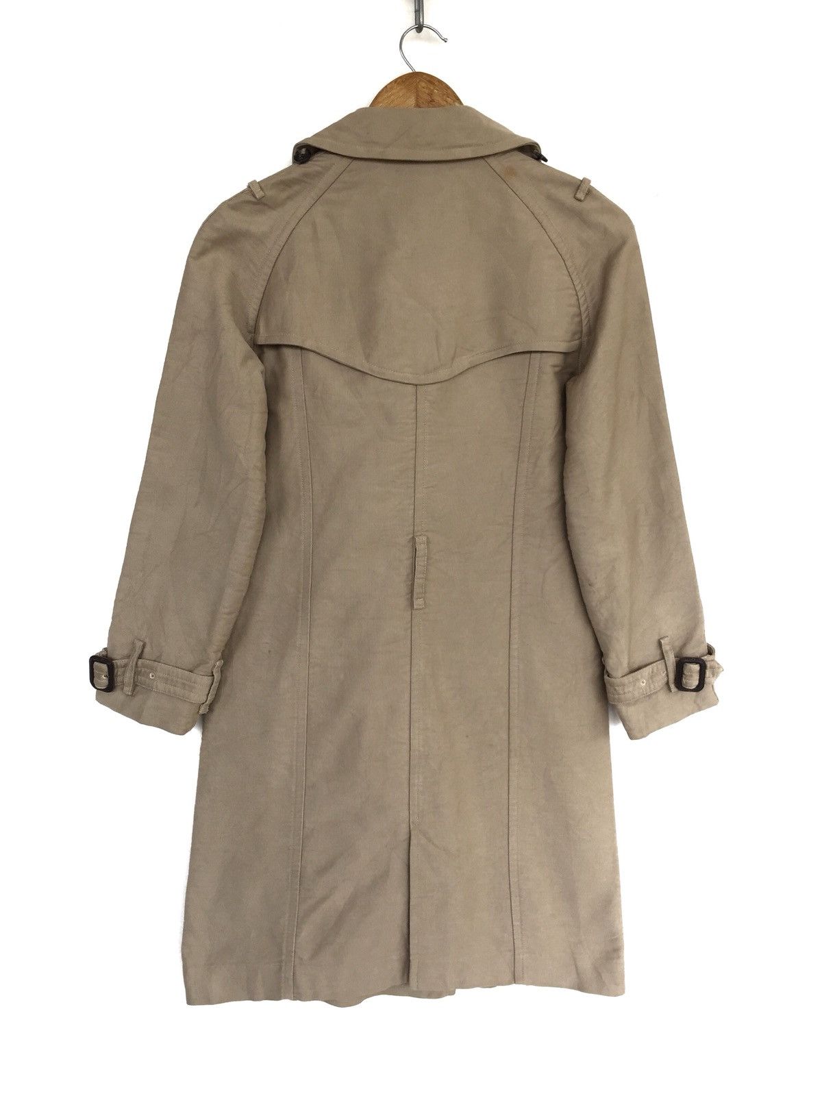 Post Overalls GRAIL🔥90s Post O'Alls 🇺🇸 Beige Long Trench Coat Jacket Size US S / EU 44-46 / 1 - 5 Thumbnail