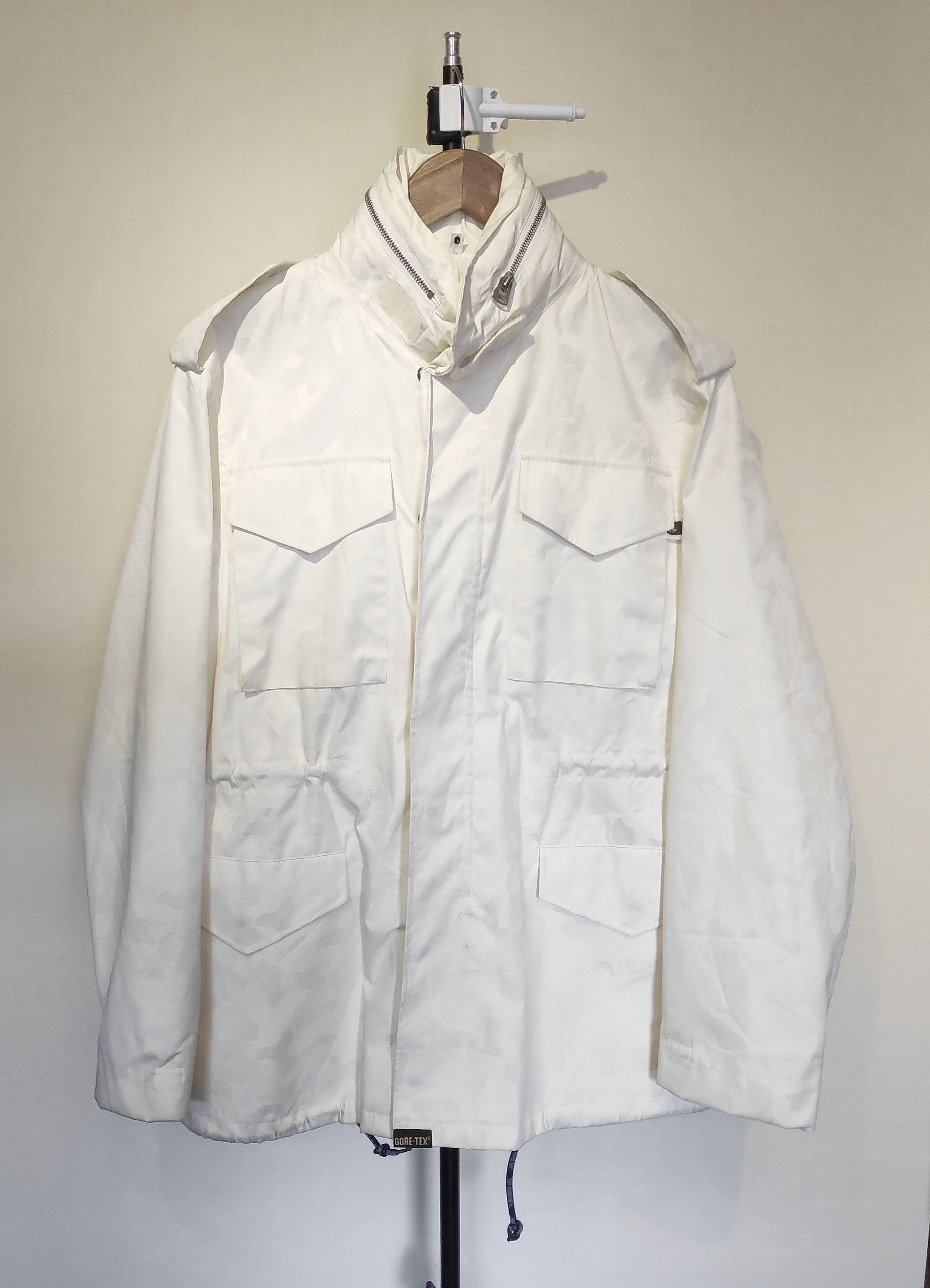 image of Bape Jacquard Camo Gore-Tex M-65 Jacket in White, Men's (Size Medium)