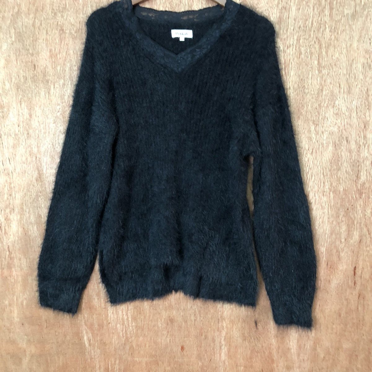 Homespun Knitwear Dukkah Black Shag Shaggy Fur Mohair Knitwear #6424 Size M / US 6-8 / IT 42-44 - 3 Thumbnail