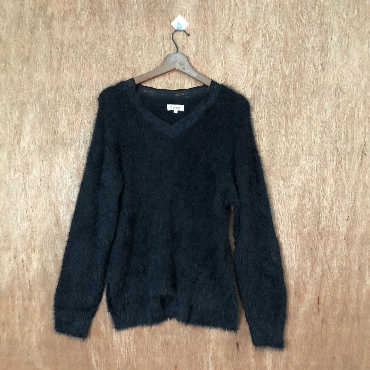 Homespun Knitwear Dukkah Black Shag Shaggy Fur Mohair Knitwear #6424 Size M / US 6-8 / IT 42-44 - 1 Thumbnail