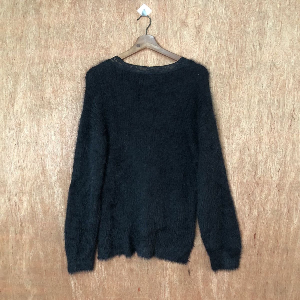 Homespun Knitwear Dukkah Black Shag Shaggy Fur Mohair Knitwear #6424 Size M / US 6-8 / IT 42-44 - 6 Thumbnail