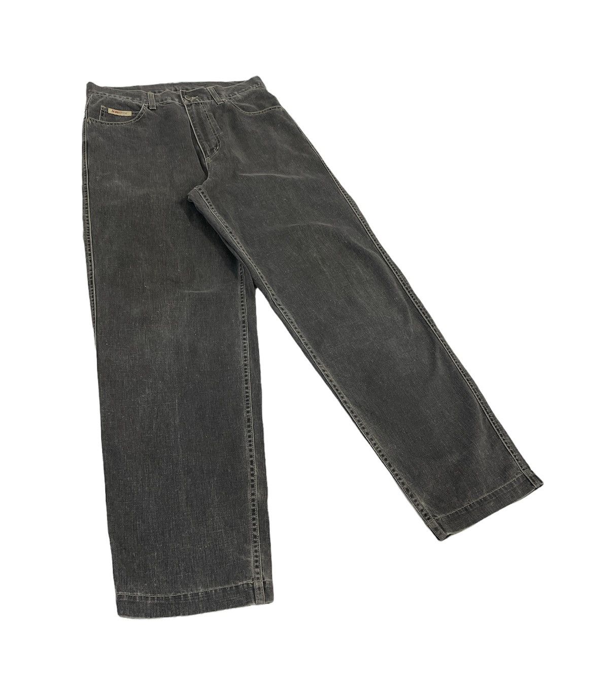 Schott Schott NYC Baggy Jeans Distressed Faded Black Size US 31 - 3 Thumbnail