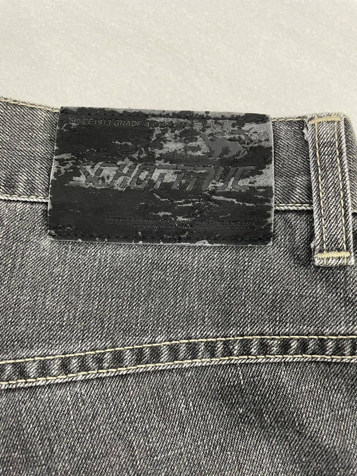 Schott Schott NYC Baggy Jeans Distressed Faded Black Size US 31 - 6 Thumbnail
