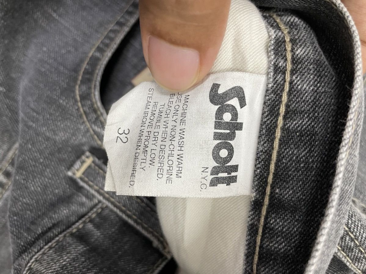 Schott Schott NYC Baggy Jeans Distressed Faded Black Size US 31 - 8 Thumbnail