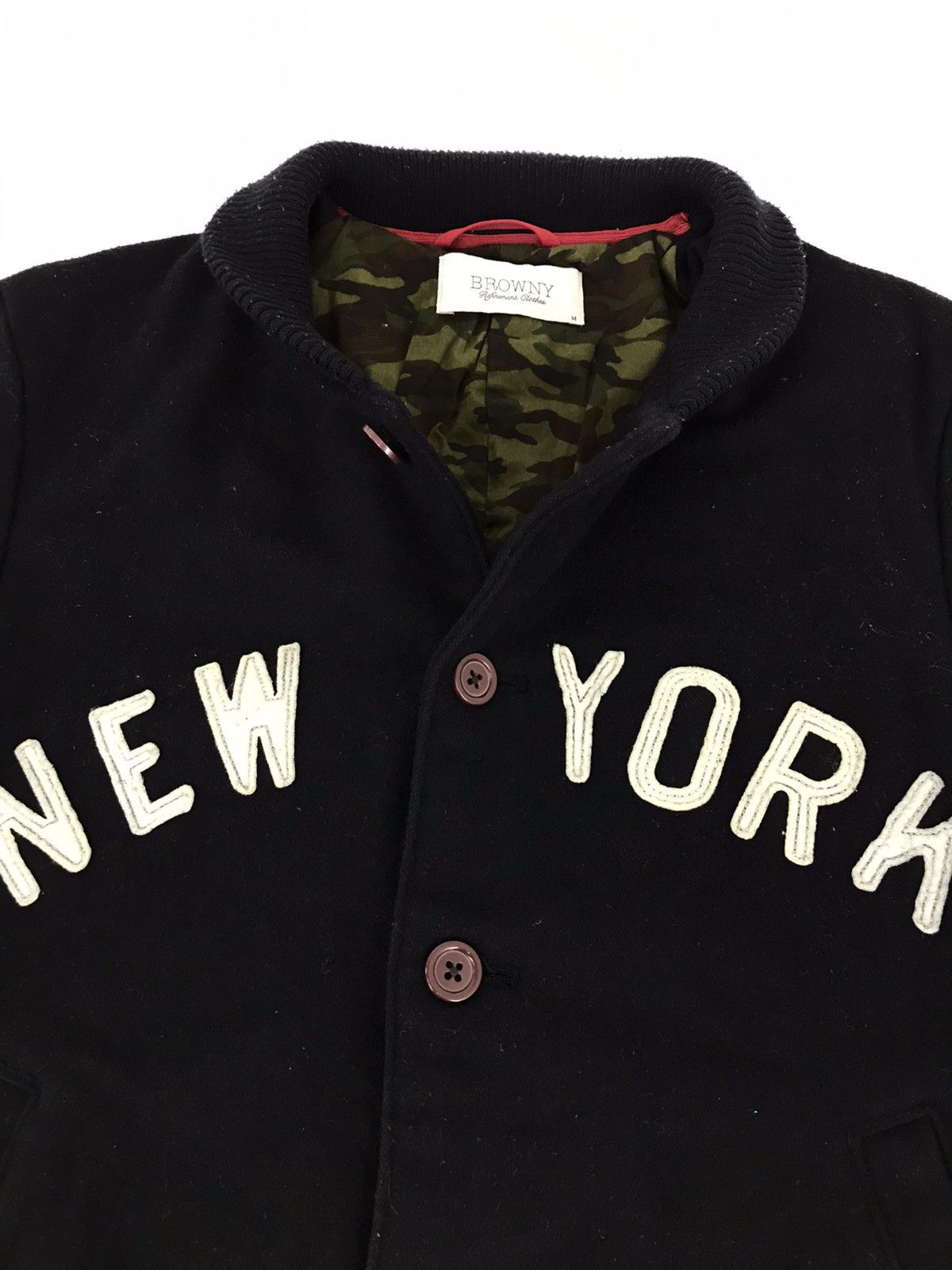 Other New York Spell Out Camo Inner Varsity College Jacket Size US M / EU 48-50 / 2 - 4 Thumbnail