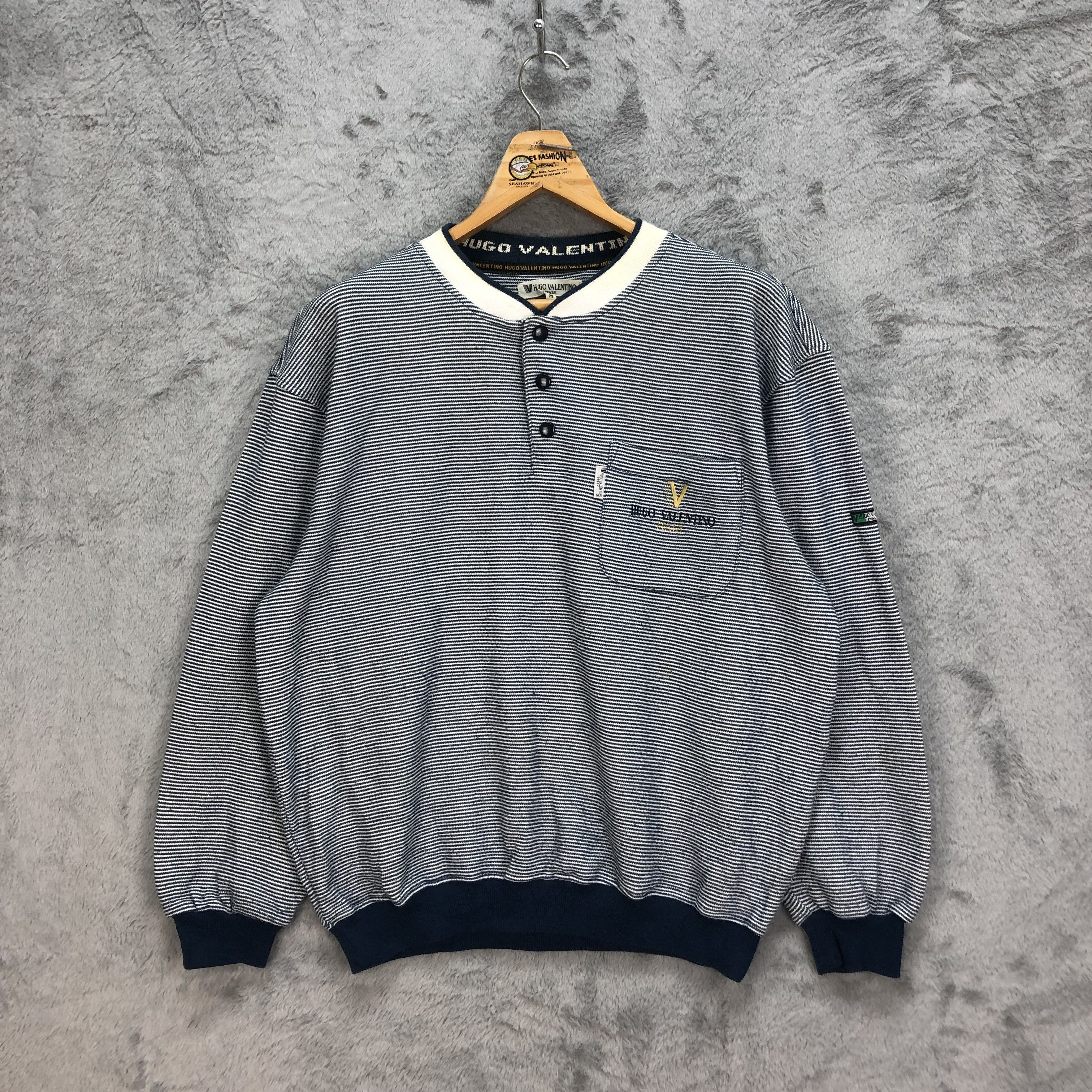 Valentino HUGO VALENTINO SINGLE POCKET STRIPES SWEATSHIRTS #5178-177 Size US M / EU 48-50 / 2 - 1 Thumbnail