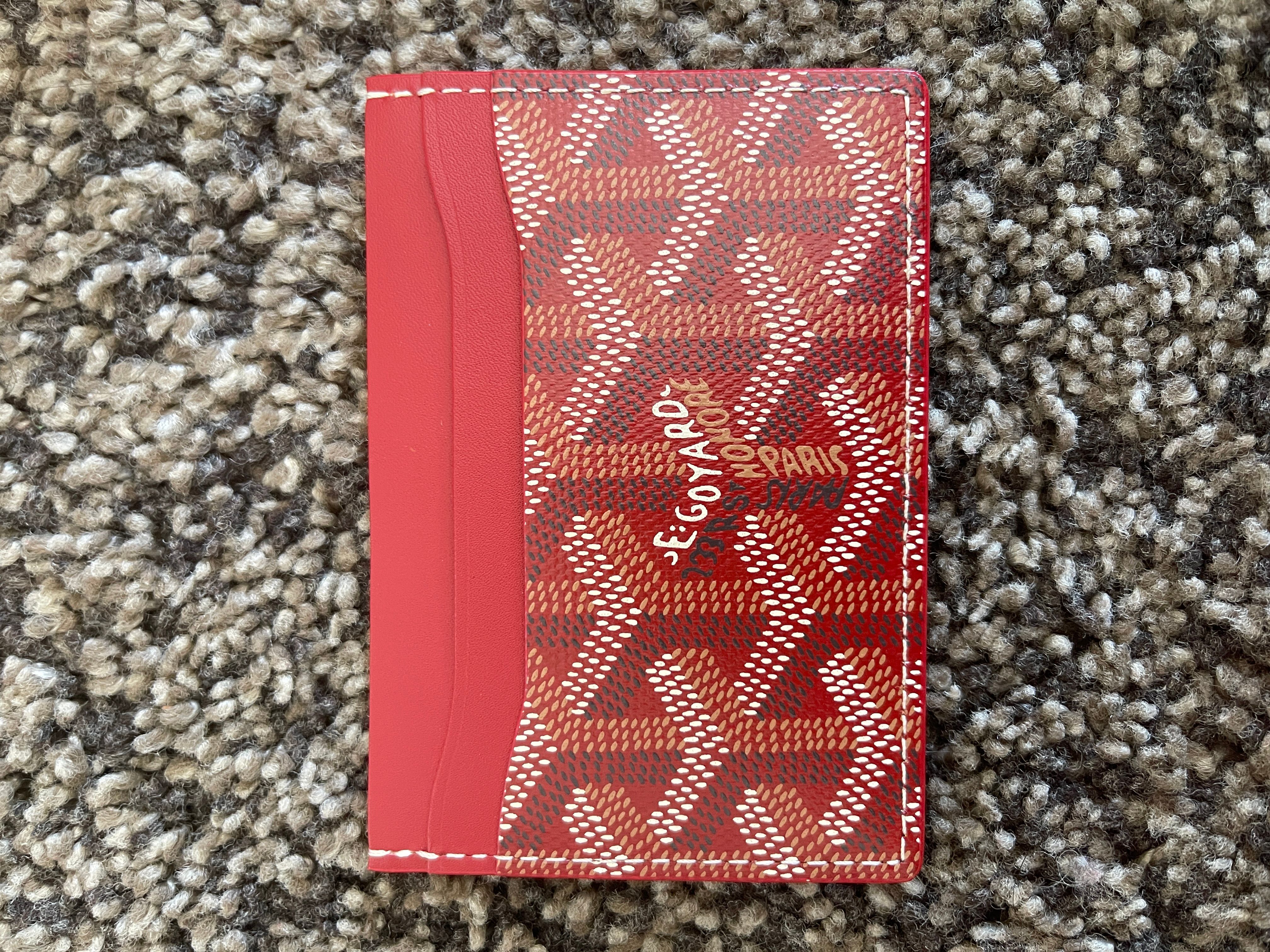 red goyard card holder