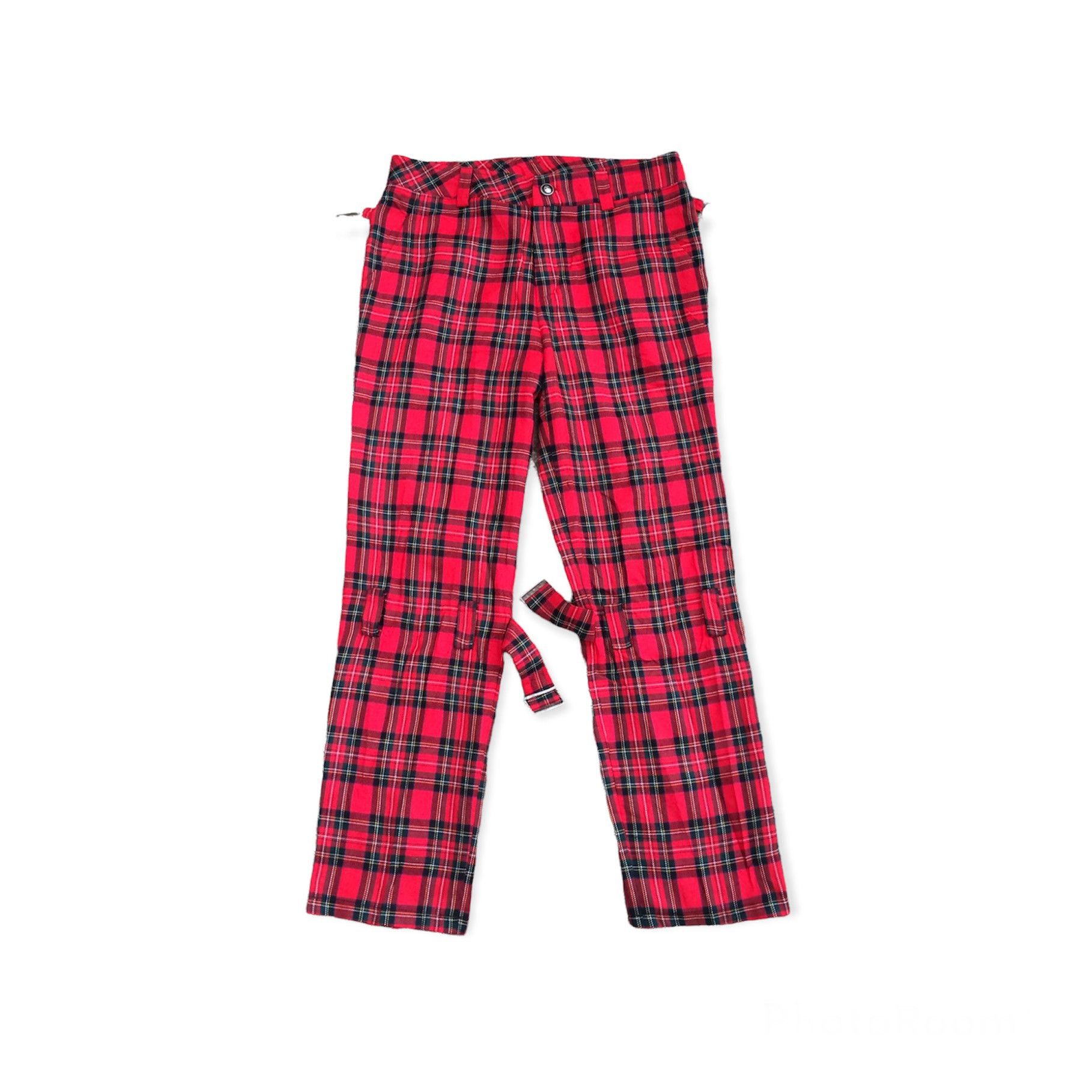 image of If Six Was Nine x Le Grande Bleu L G B Punk Seditionaries Bondage Zipper Pants in Red Tartan (Size 