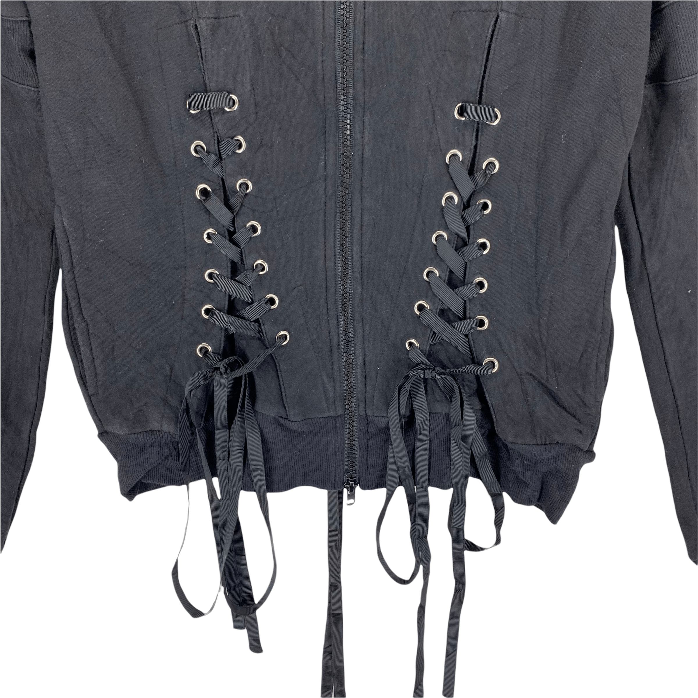Japanese Brand Bondage Hell Cat Punks Not Dead Cropped Hoodies #3496-86 Size M / US 6-8 / IT 42-44 - 3 Thumbnail