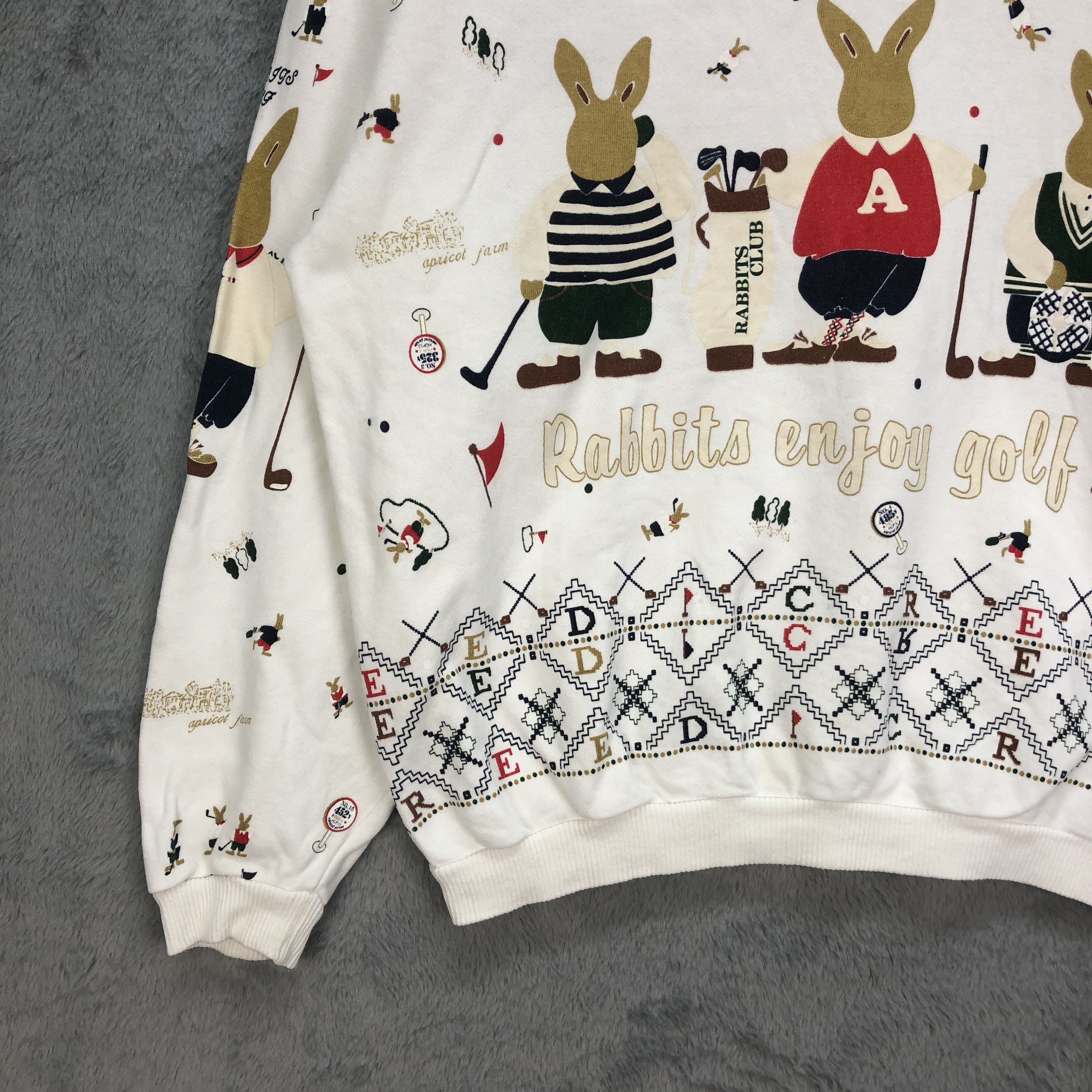 Japanese Brand RABBIT ENJOY GOLF APRICOT FARM BY CREED SWEATER #5155-176 Size US S / EU 44-46 / 1 - 5 Thumbnail