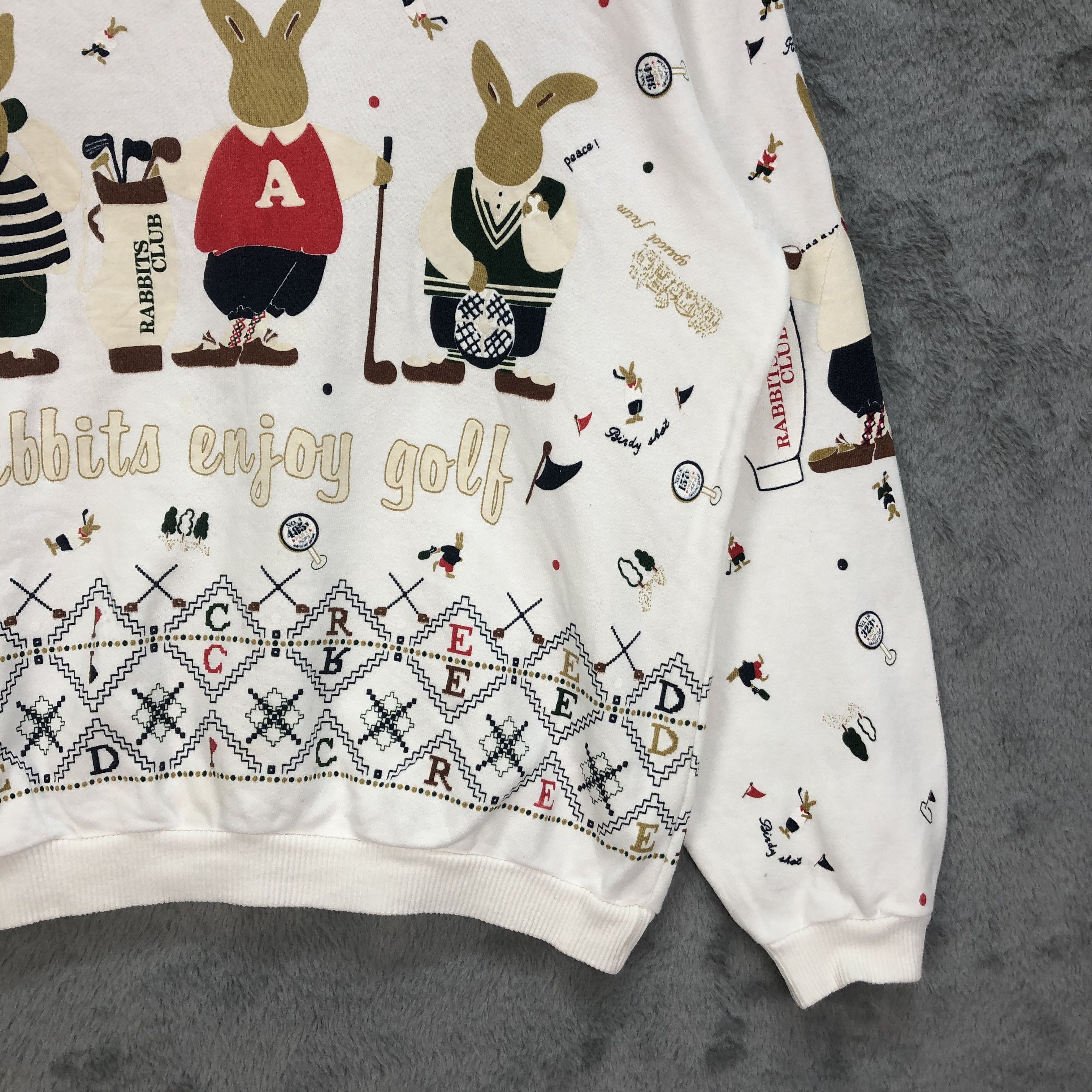Japanese Brand RABBIT ENJOY GOLF APRICOT FARM BY CREED SWEATER #5155-176 Size US S / EU 44-46 / 1 - 6 Thumbnail