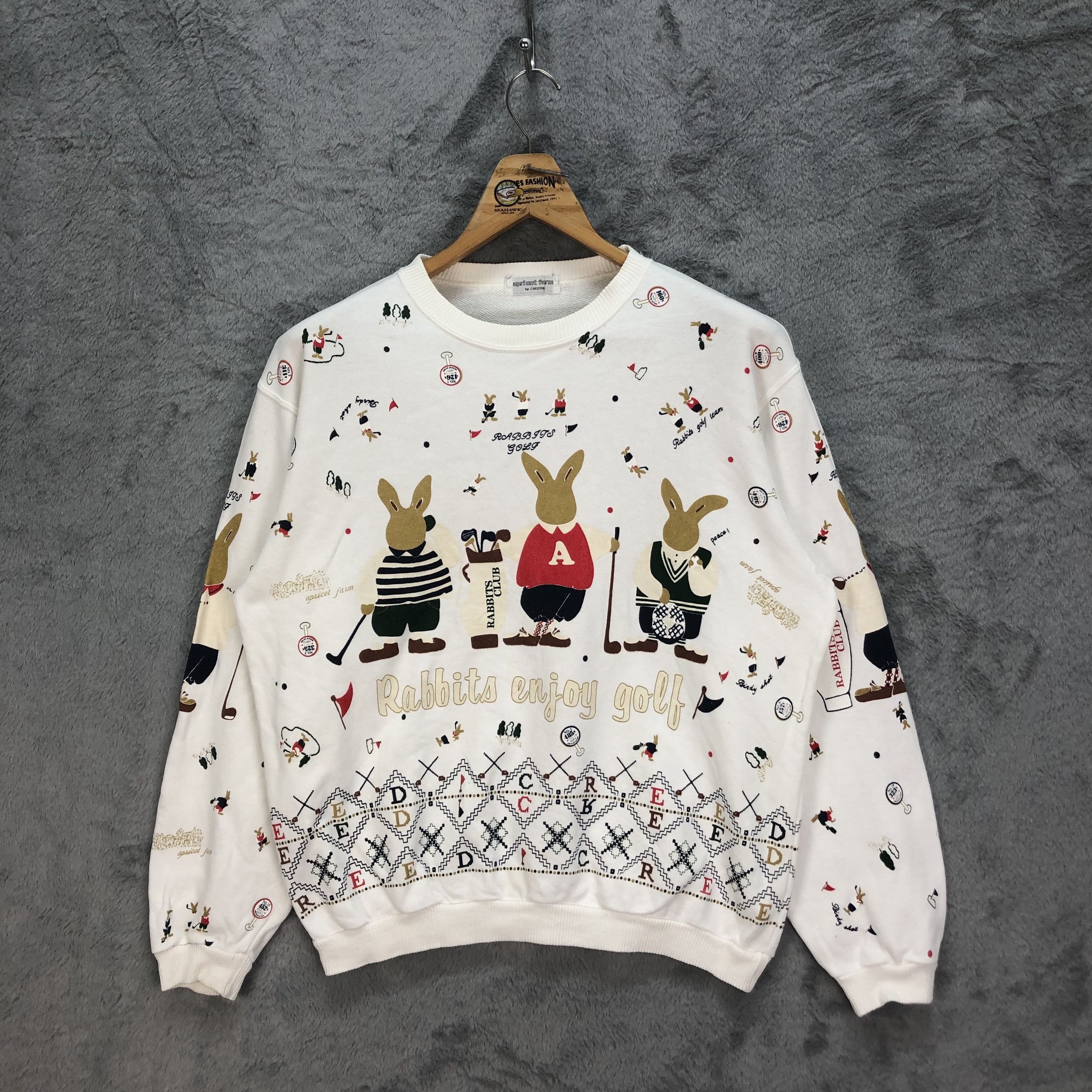 Japanese Brand RABBIT ENJOY GOLF APRICOT FARM BY CREED SWEATER #5155-176 Size US S / EU 44-46 / 1 - 1 Thumbnail