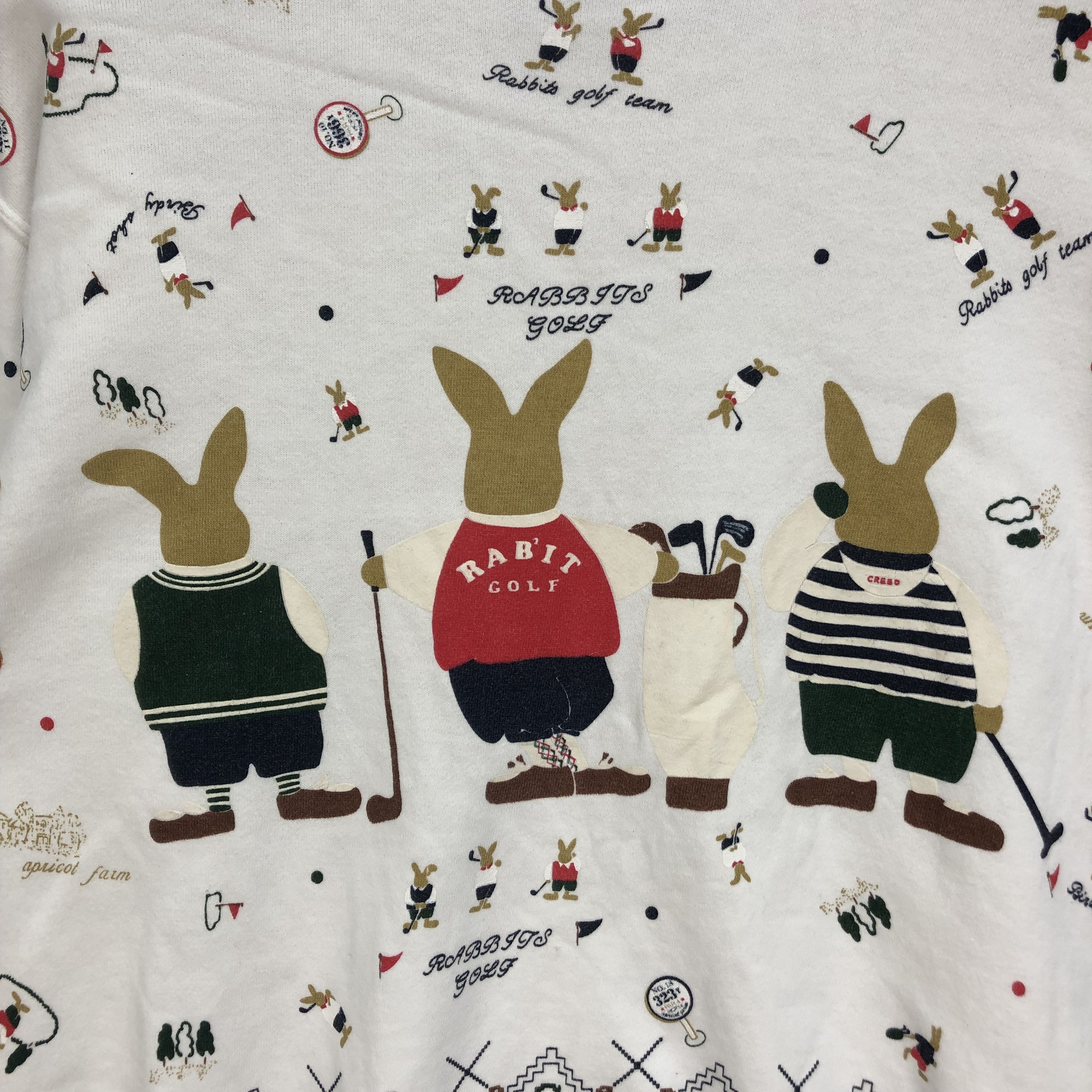 Japanese Brand RABBIT ENJOY GOLF APRICOT FARM BY CREED SWEATER #5155-176 Size US S / EU 44-46 / 1 - 12 Thumbnail