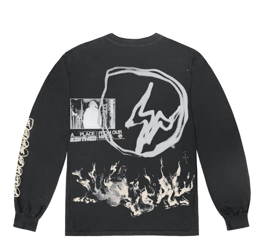 image of Fragment Design x Travis Scott Cactus Jack Fragment Long Sleeve Tee in Black, Men's (Size Large)