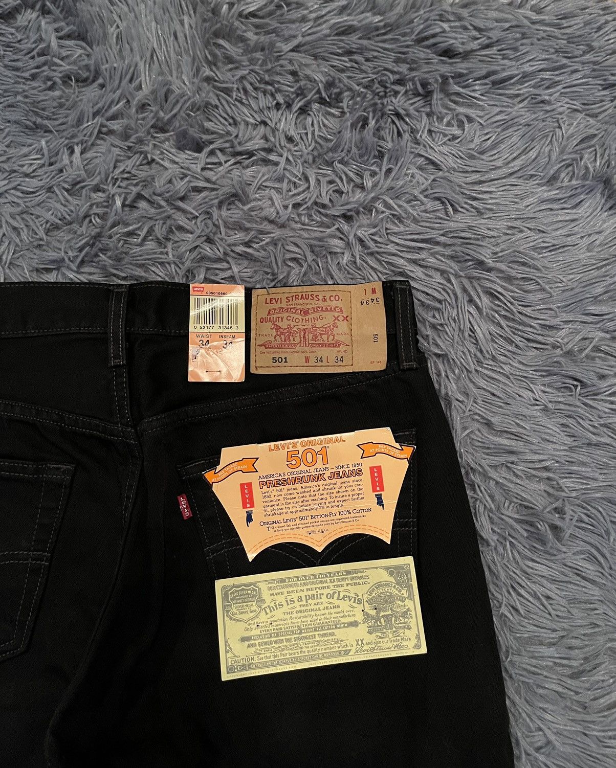 Levi's × Levi's Vintage Clothing × Vintage Levi’s vintage deadstock NWT 34x34 black jeans Size US 34 / EU 50 - 9 Thumbnail