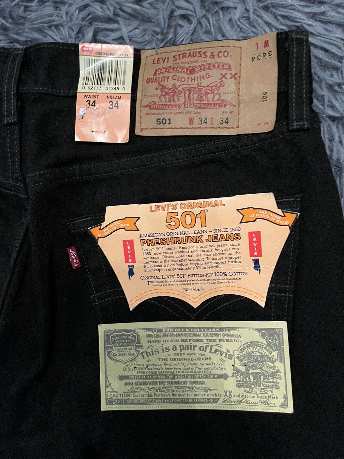 Levi's × Levi's Vintage Clothing × Vintage Levi’s vintage deadstock NWT 34x34 black jeans Size US 34 / EU 50 - 10 Thumbnail