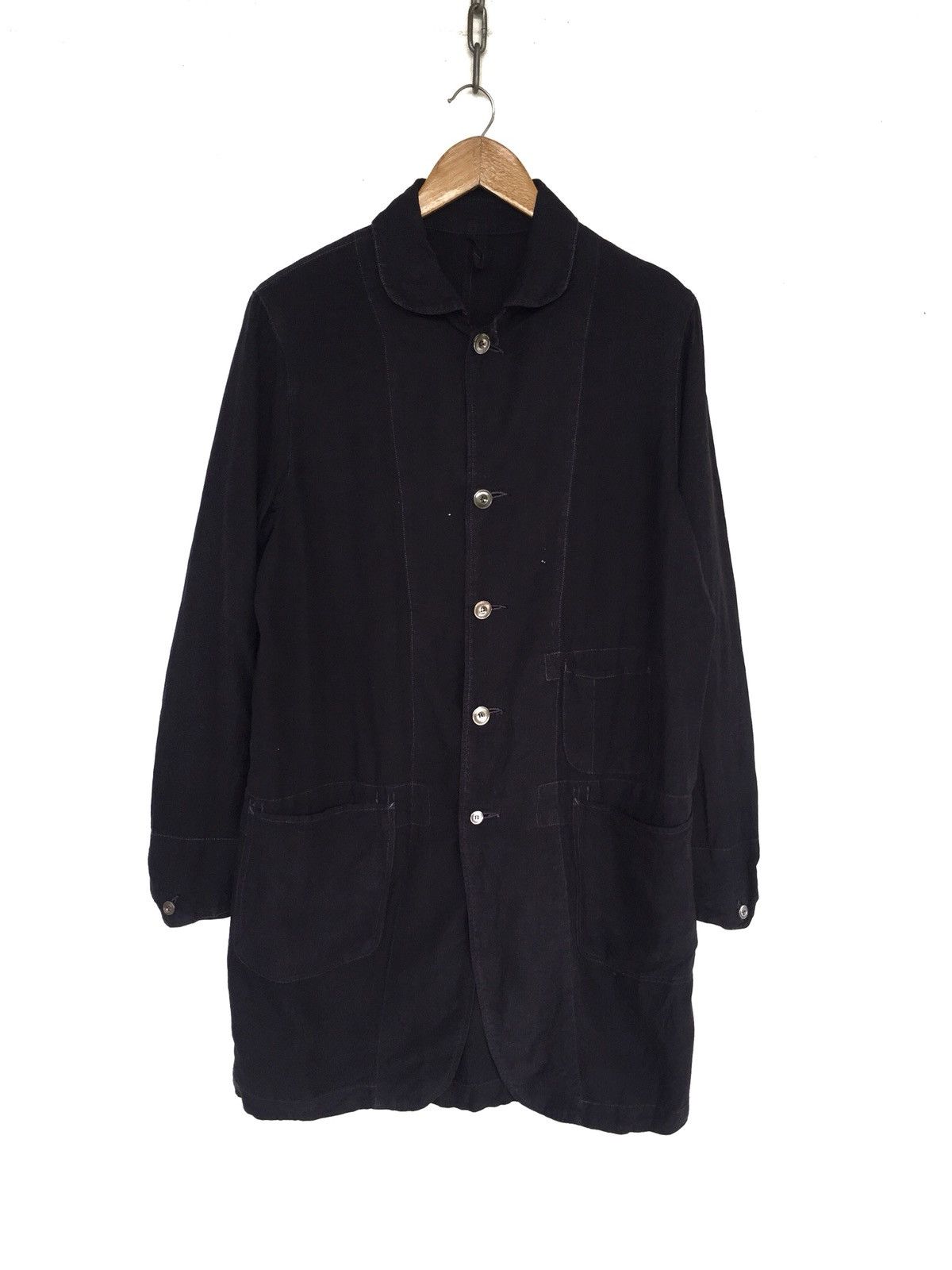 YoshiYoshi by PJ Arte Povera Black Linen Hemp Three Pocket Parka Size US M / EU 48-50 / 2 - 2 Thumbnail