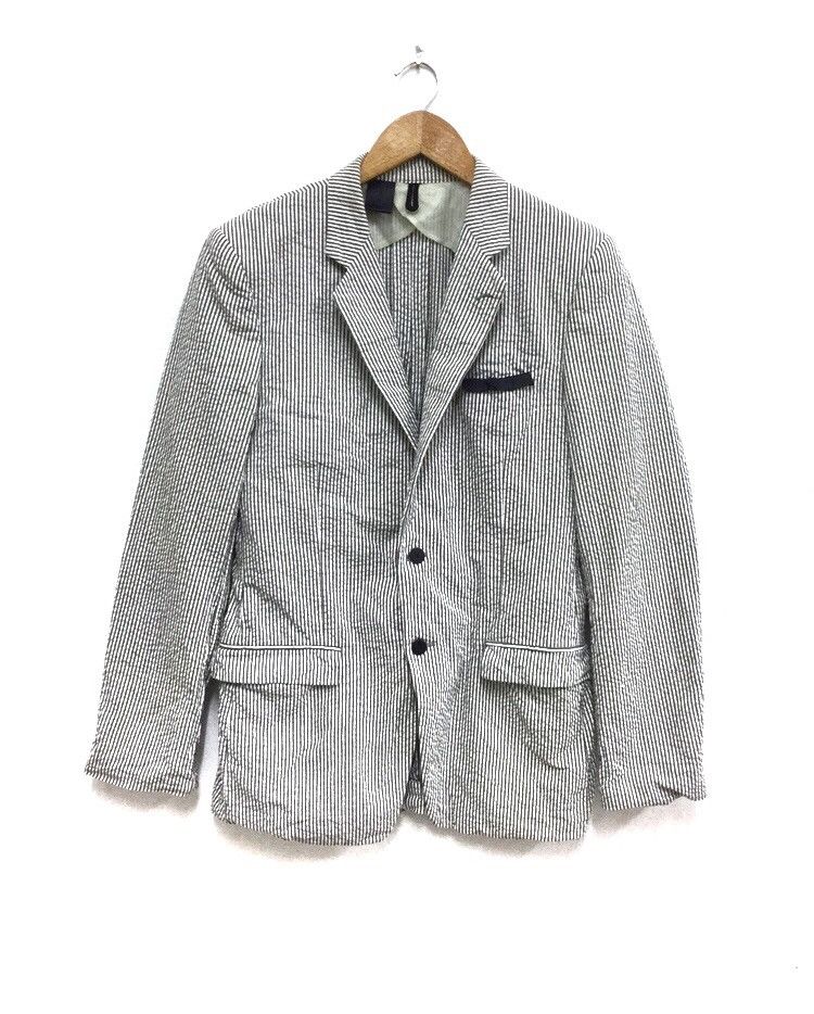 N.Hoolywood GRAIL🔥N.Hoolywod 🇯🇵 Pleated Hickory Striped Blazer Coat Size 44S - 1 Thumbnail